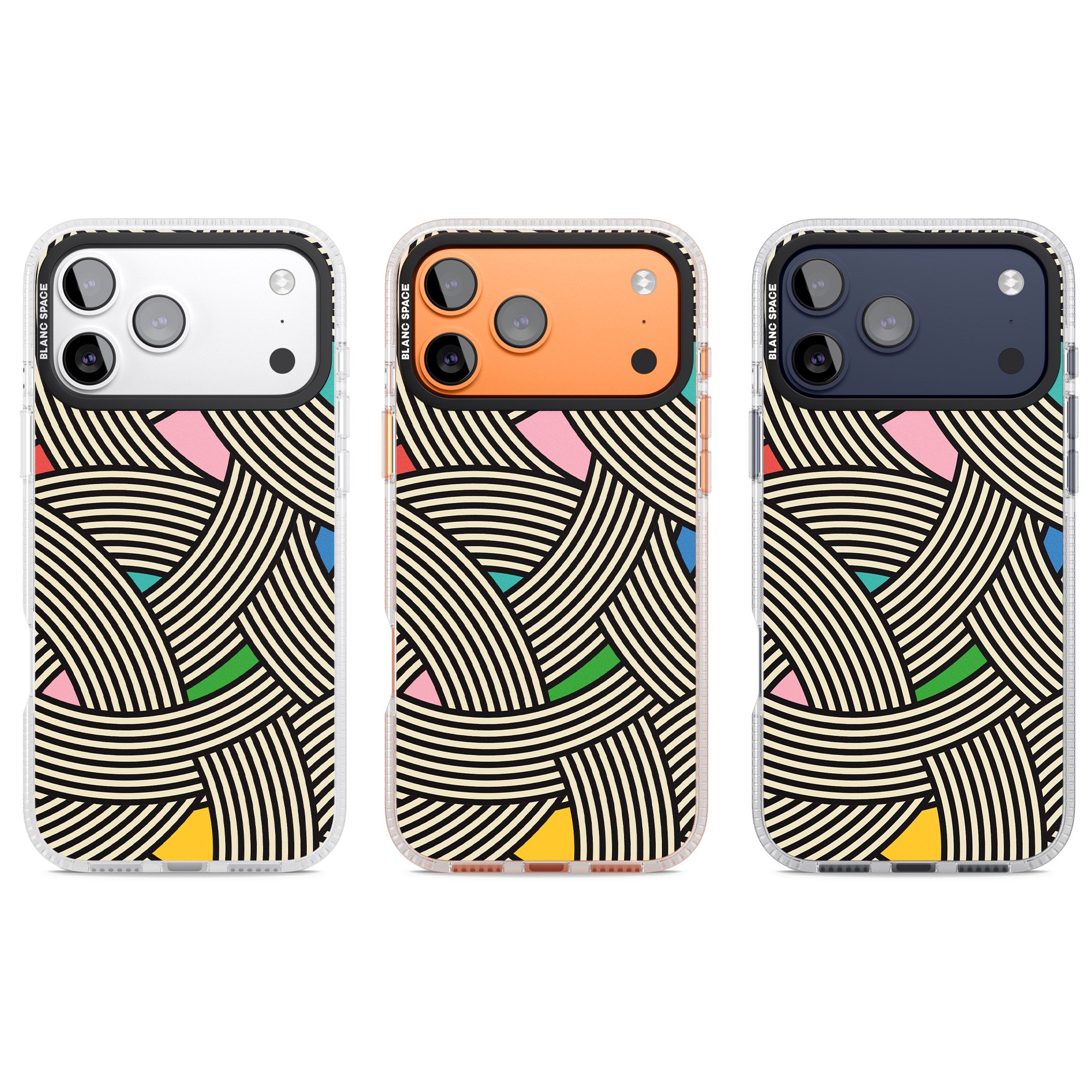 Multicolour Optic Waves iPhone 17 Pro Impact Air Clear Phone Case APT Impact Protection