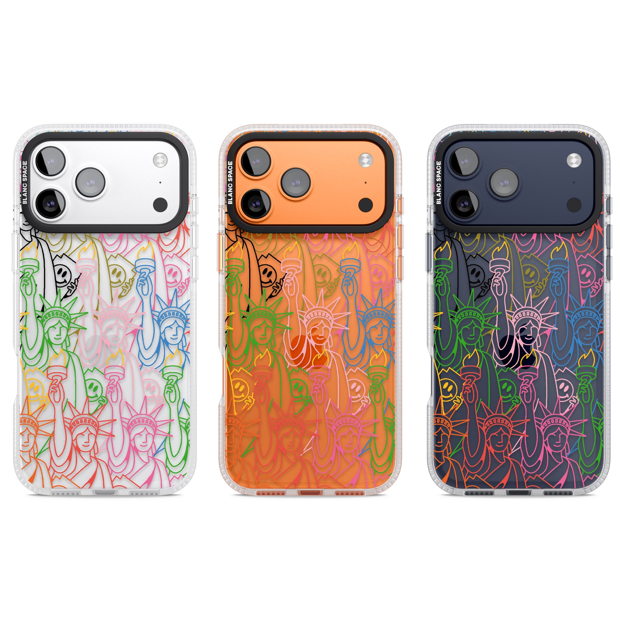 Multicolour Liberty Line Pattern iPhone 17 Pro Impact Air Clear Phone Case APT Impact Protection