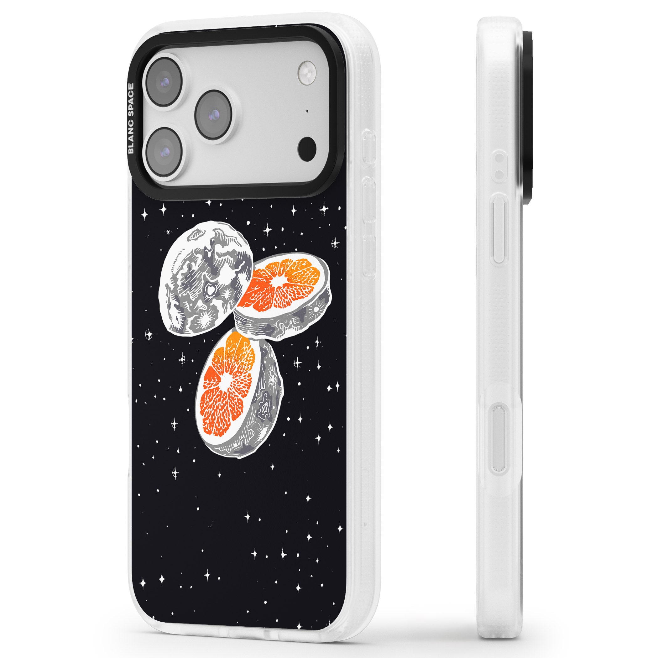 Blood Orange Moon iPhone 17 Pro Max Impact Air Clear Phone Case Side Profile