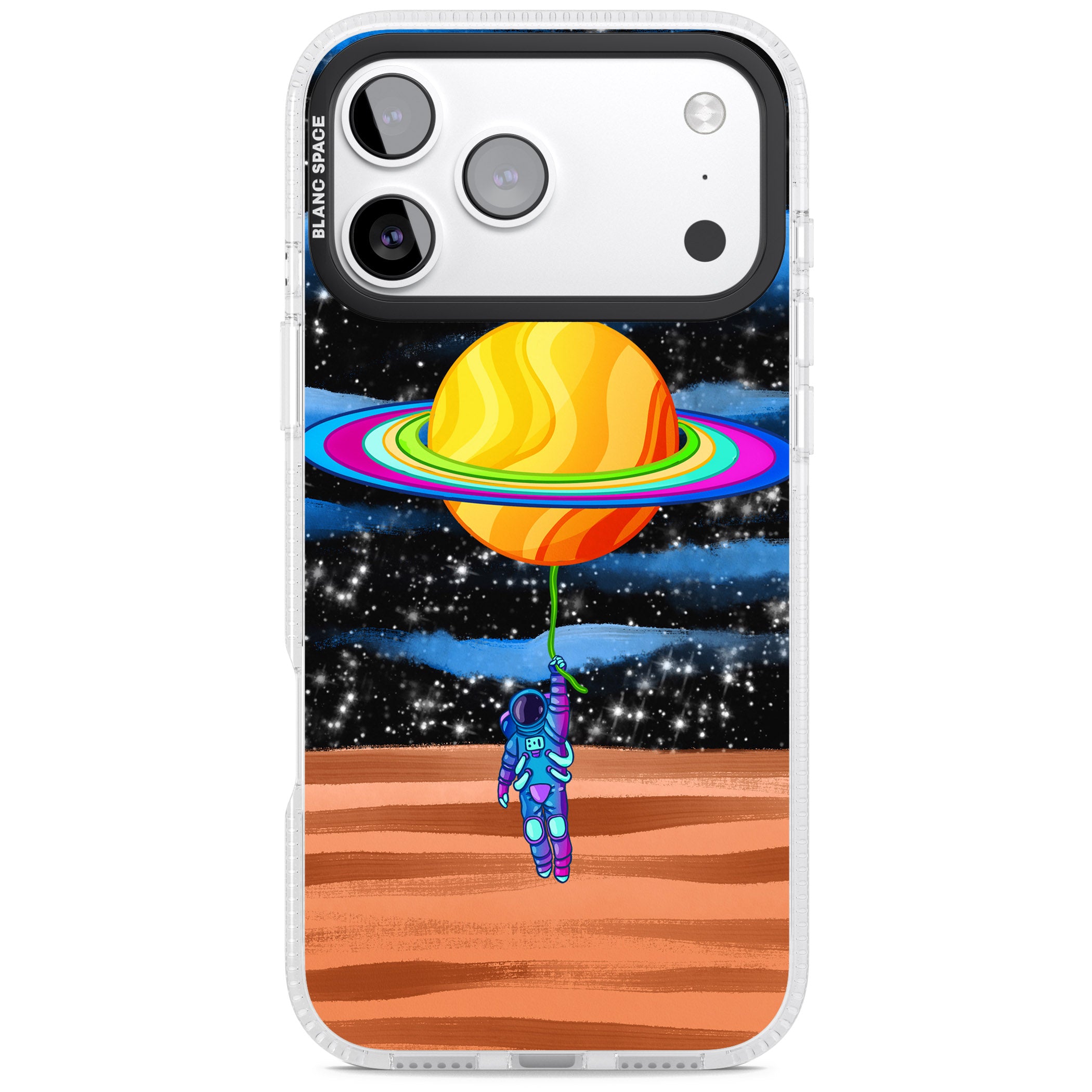 World On Helium iPhone 17 Pro Max Impact Air Clear Phone Case