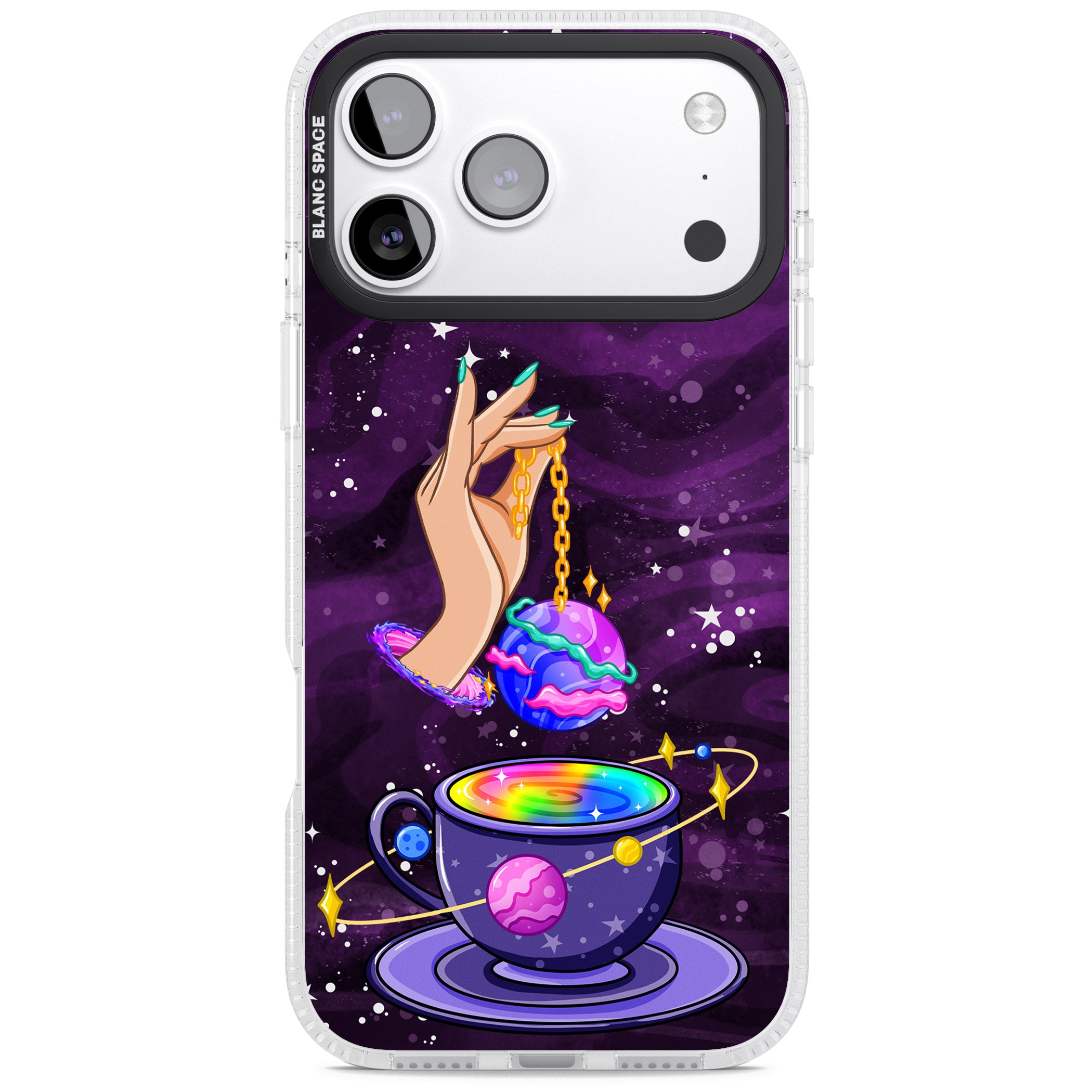 Space Tea iPhone 17 Pro Max Impact Air Clear Phone Case