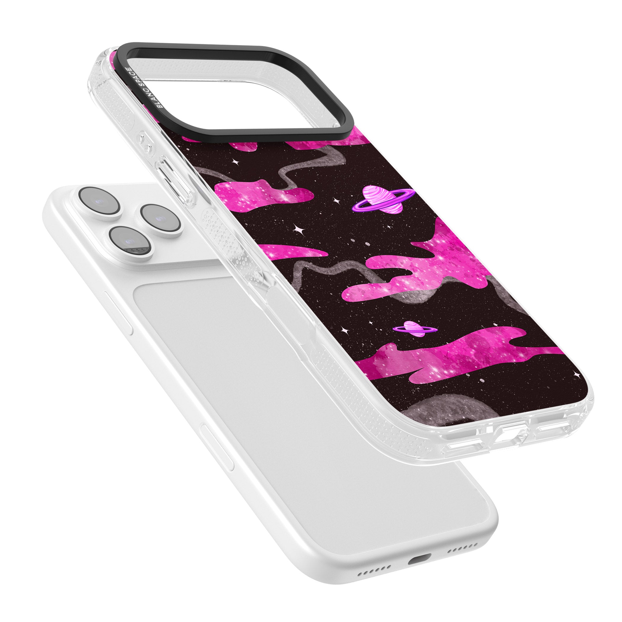 Pink Galaxy iPhone 17 Pro Max Impact Air Clear Phone Case Colours