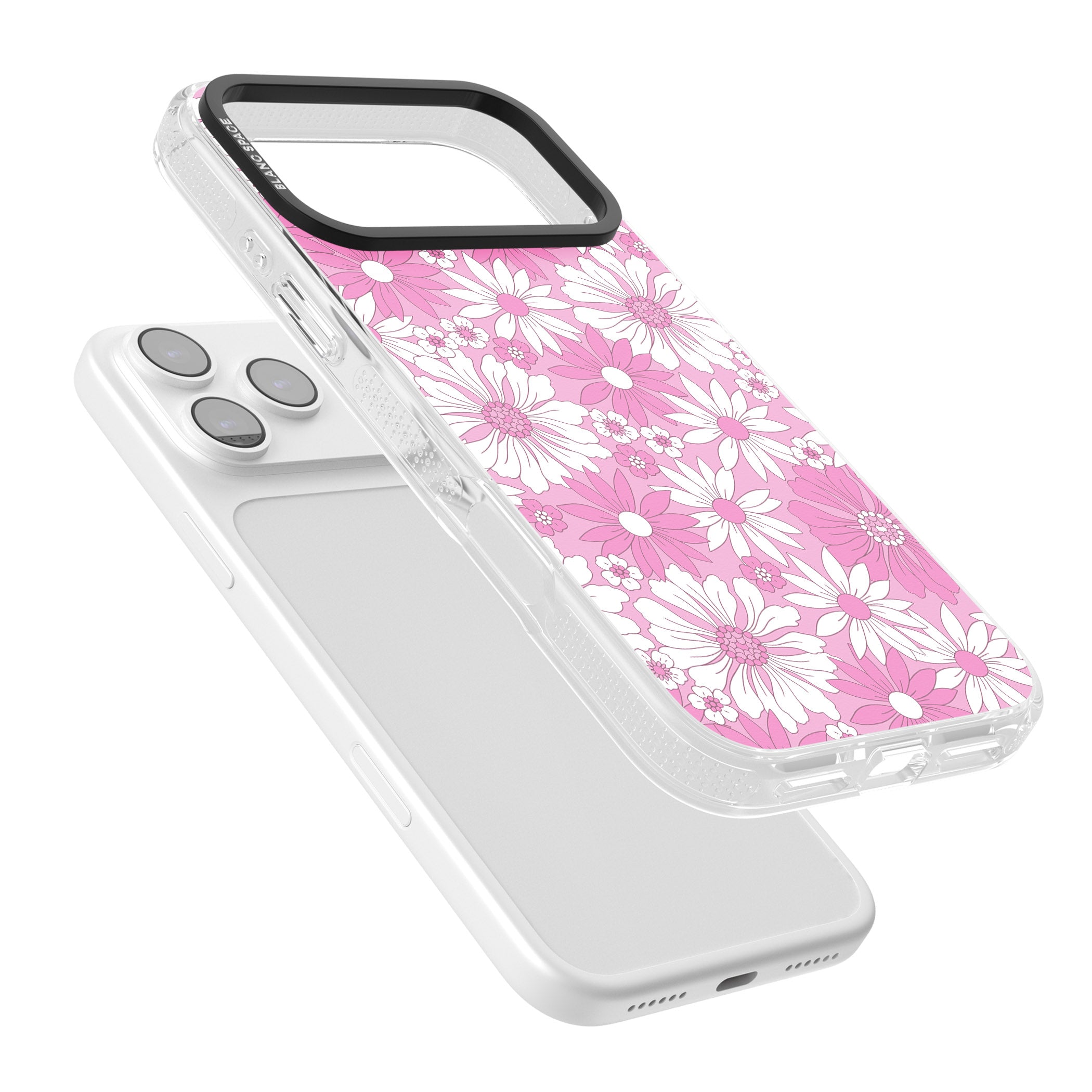 Pink White Flowers iPhone 17 Pro Max Impact Air Clear Phone Case Colours