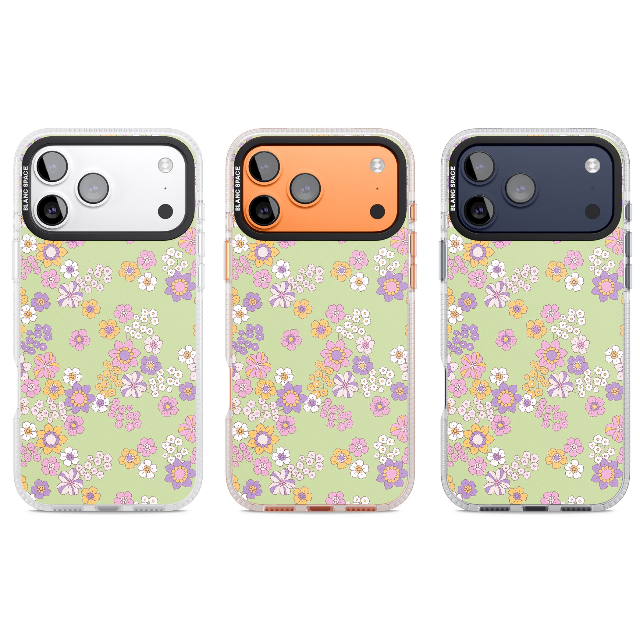 Grass Green Flowers iPhone 17 Pro Impact Air Clear Phone Case APT Impact Protection
