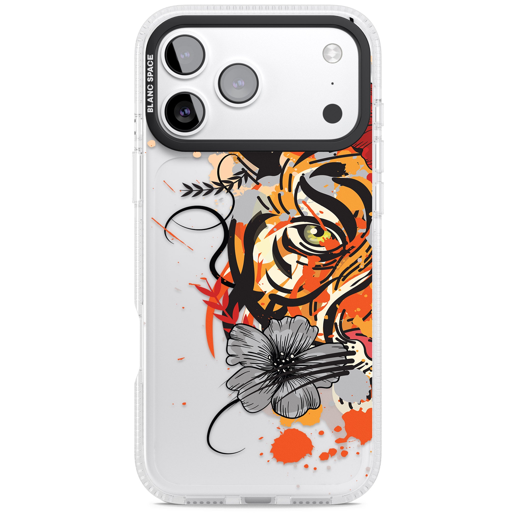 Sugar Skull Tiger iPhone 17 Pro Max Impact Air Clear Phone Case