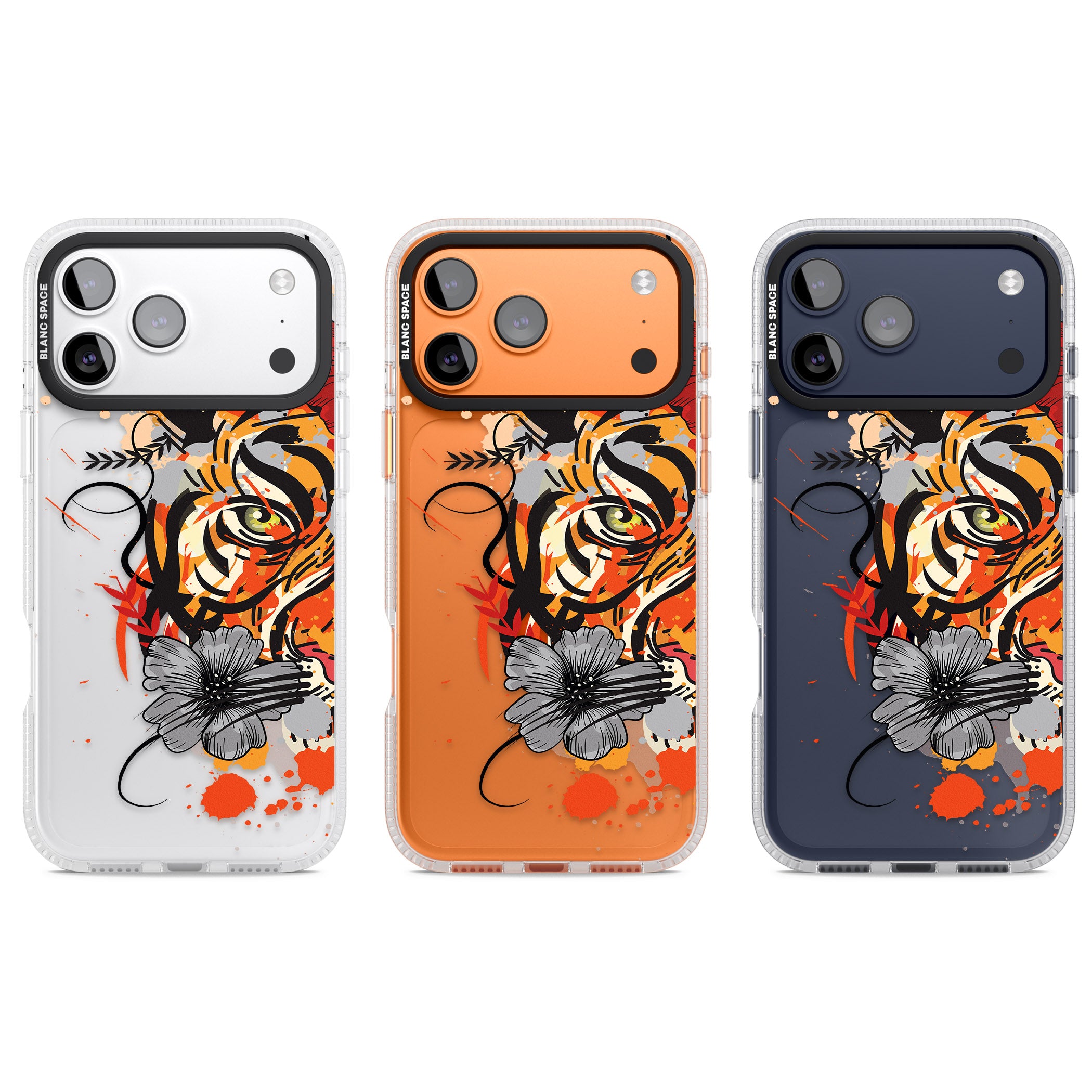 Sugar Skull Tiger iPhone 17 Pro Impact Air Clear Phone Case APT Impact Protection