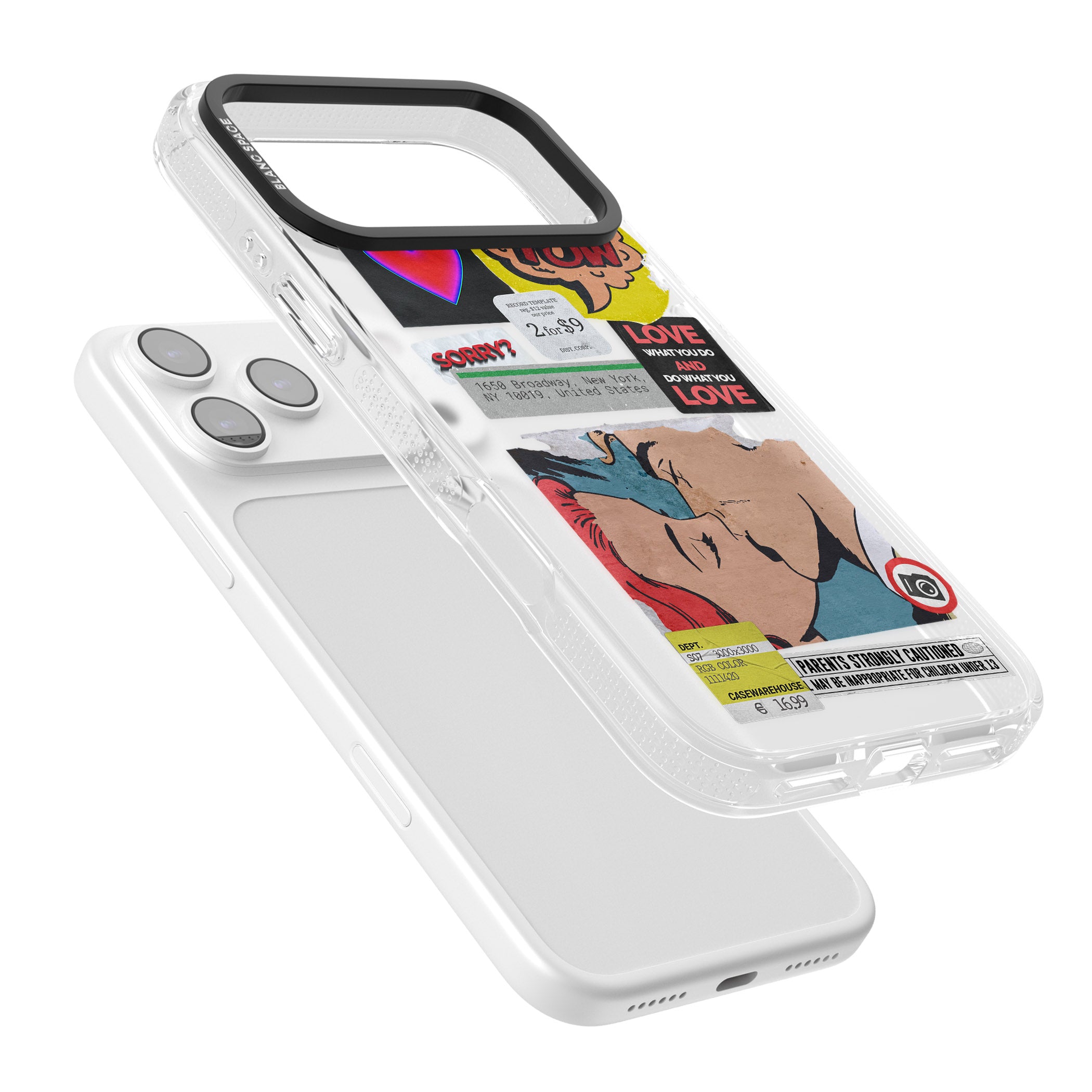 Retro Sticker Mix iPhone 17 Pro Max Impact Air Clear Phone Case Colours