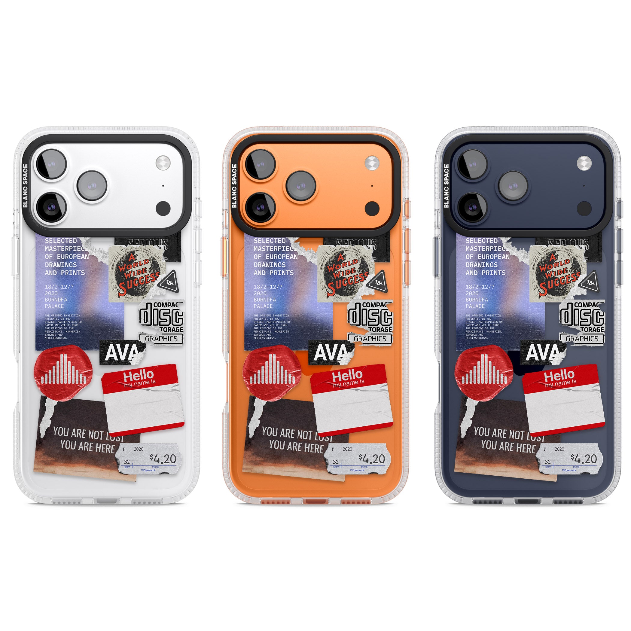 Red & Black Sticker Mix iPhone 17 Pro Impact Air Clear Phone Case APT Impact Protection