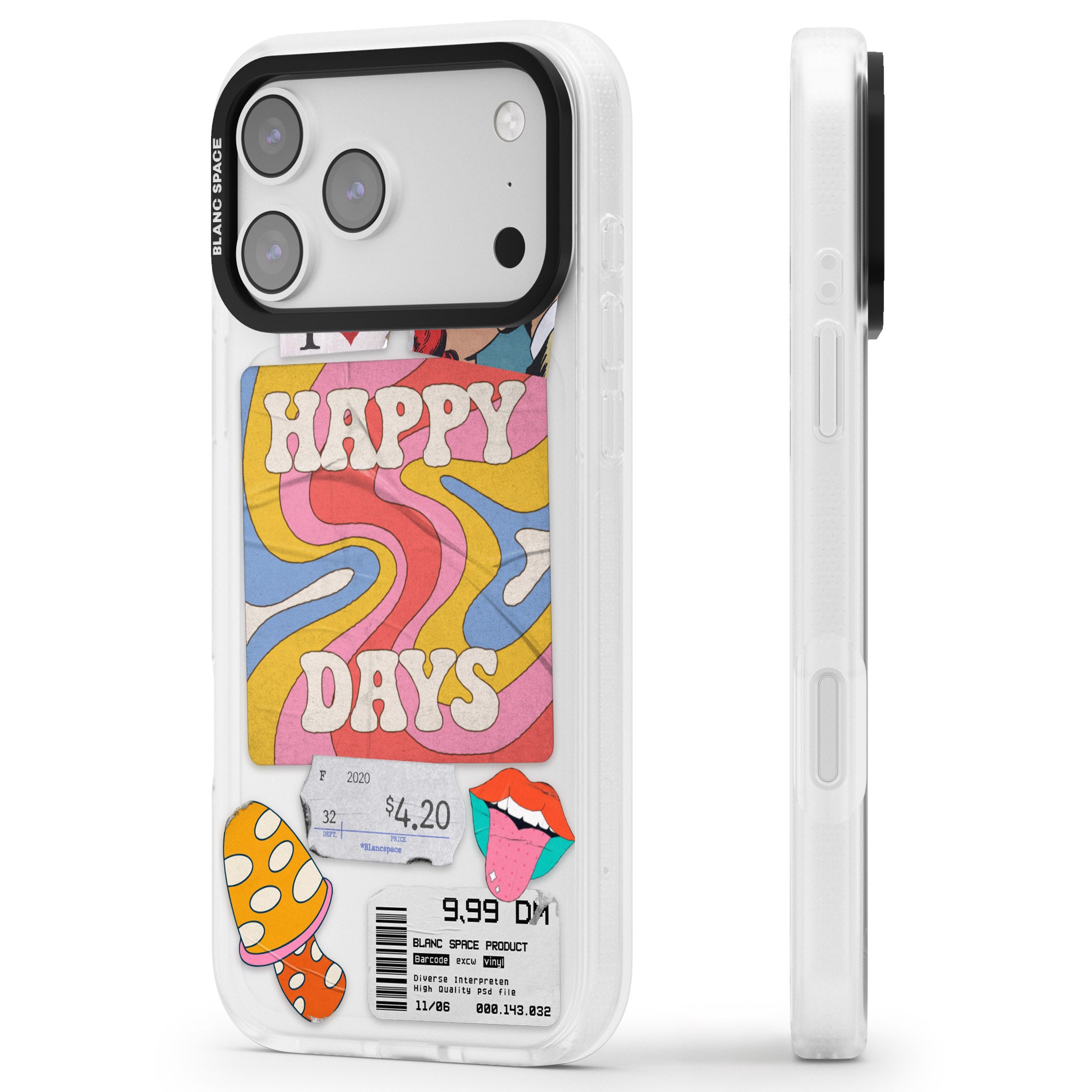 Groovy Trip iPhone 17 Pro Max Impact Air Clear Phone Case Side Profile