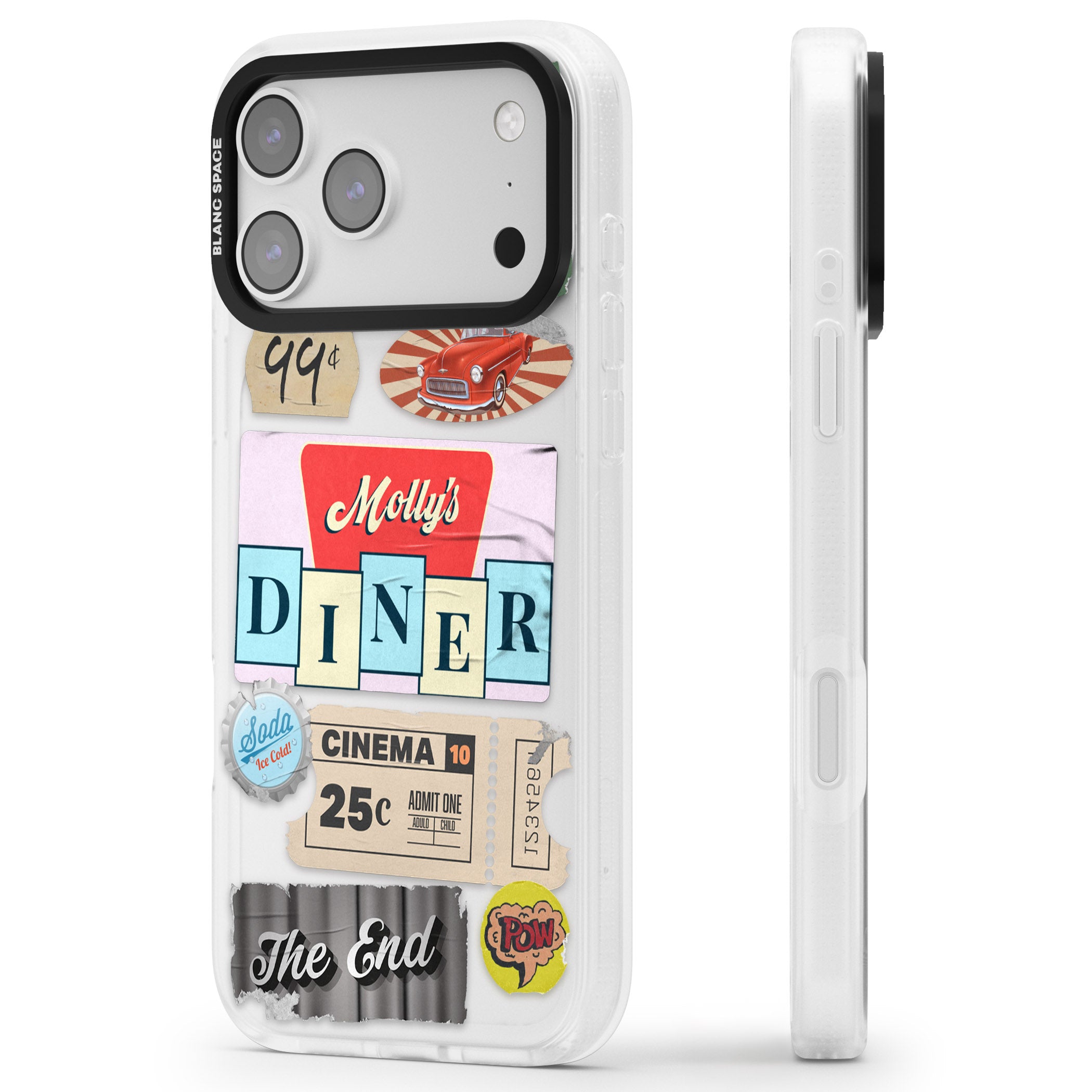 Nifty Fifties Swing iPhone 17 Pro Max Impact Air Clear Phone Case Side Profile