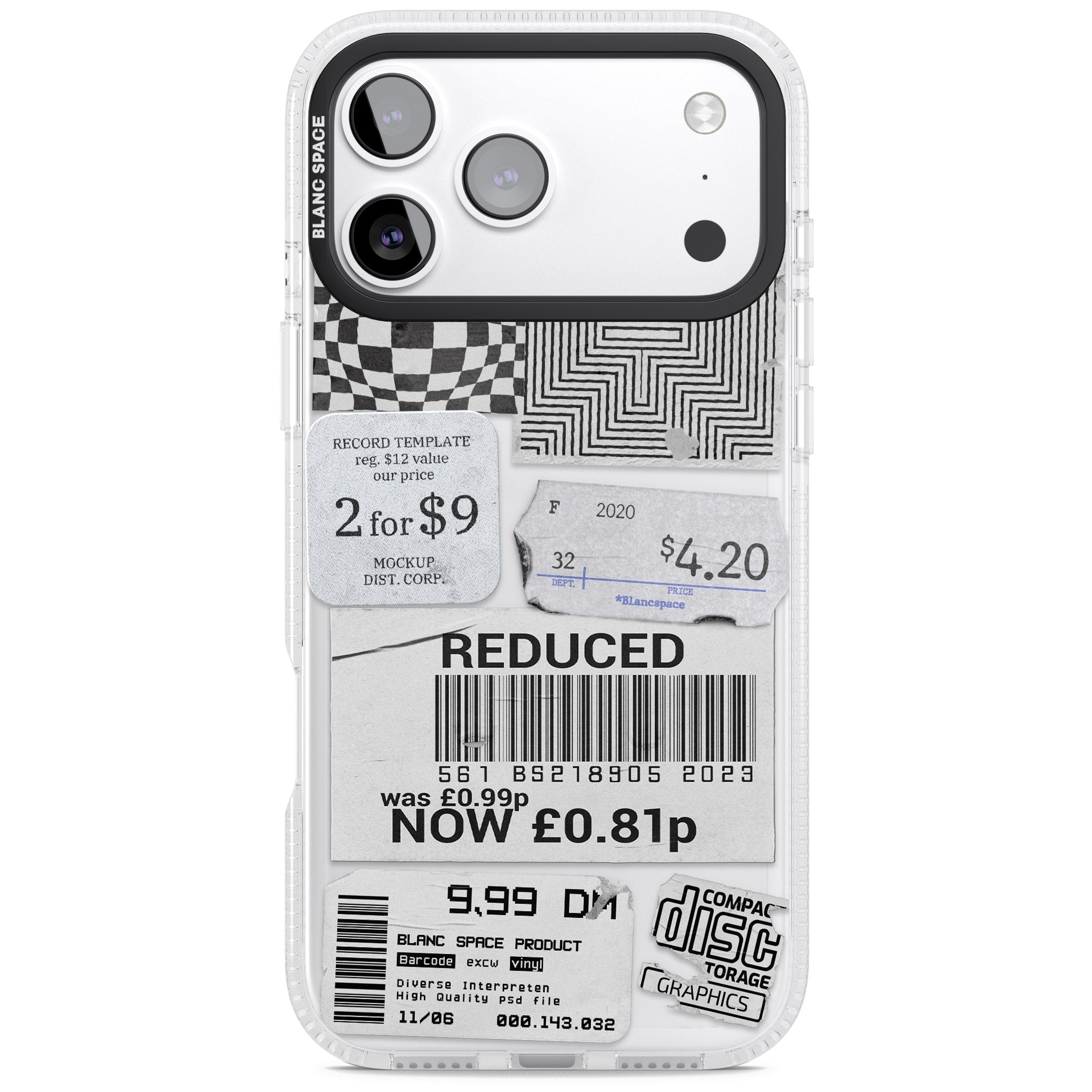 White Sticker Mix iPhone 17 Pro Max Impact Air Clear Phone Case