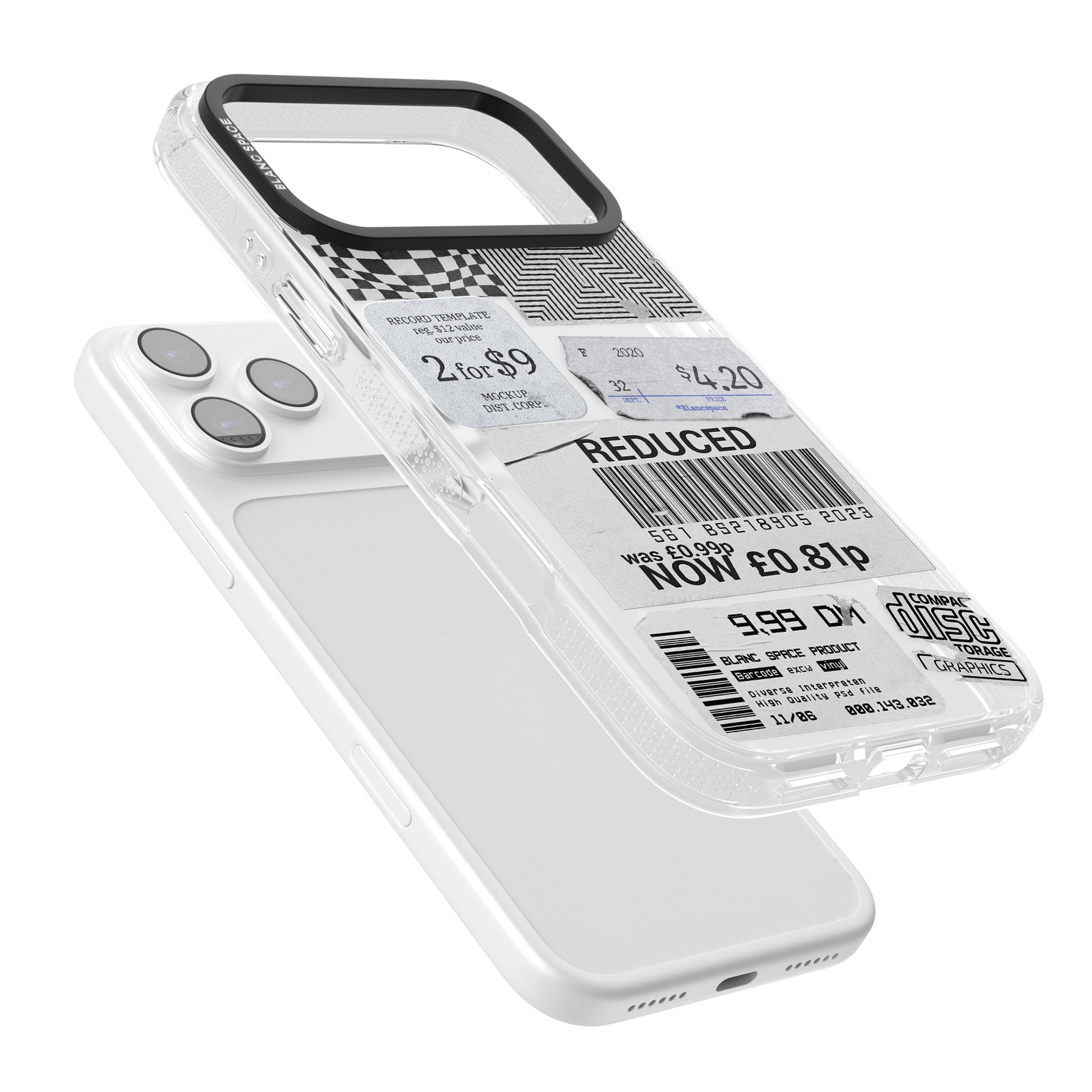 White Sticker Mix iPhone 17 Pro Max Impact Air Clear Phone Case Colours