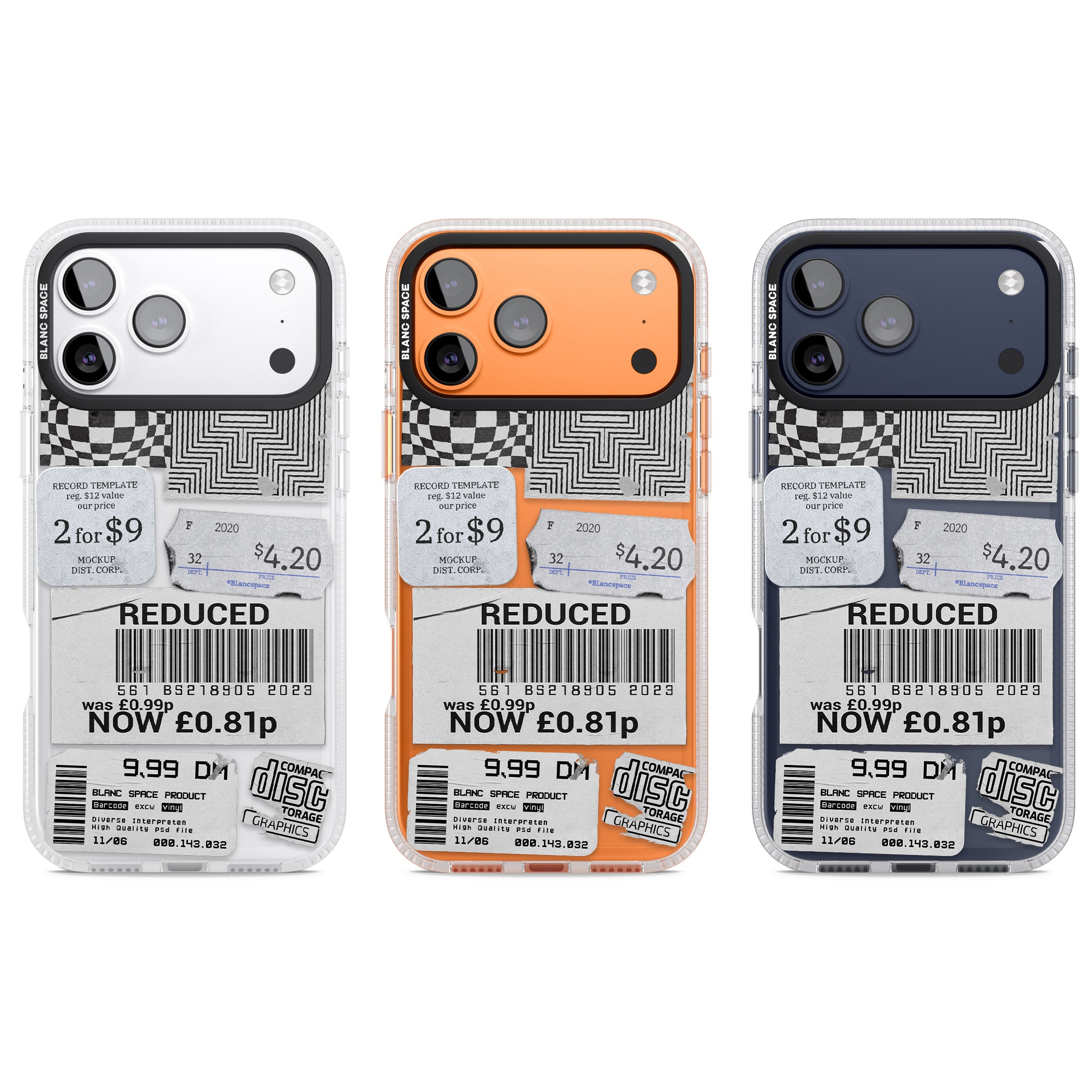 White Sticker Mix iPhone 17 Pro Impact Air Clear Phone Case APT Impact Protection