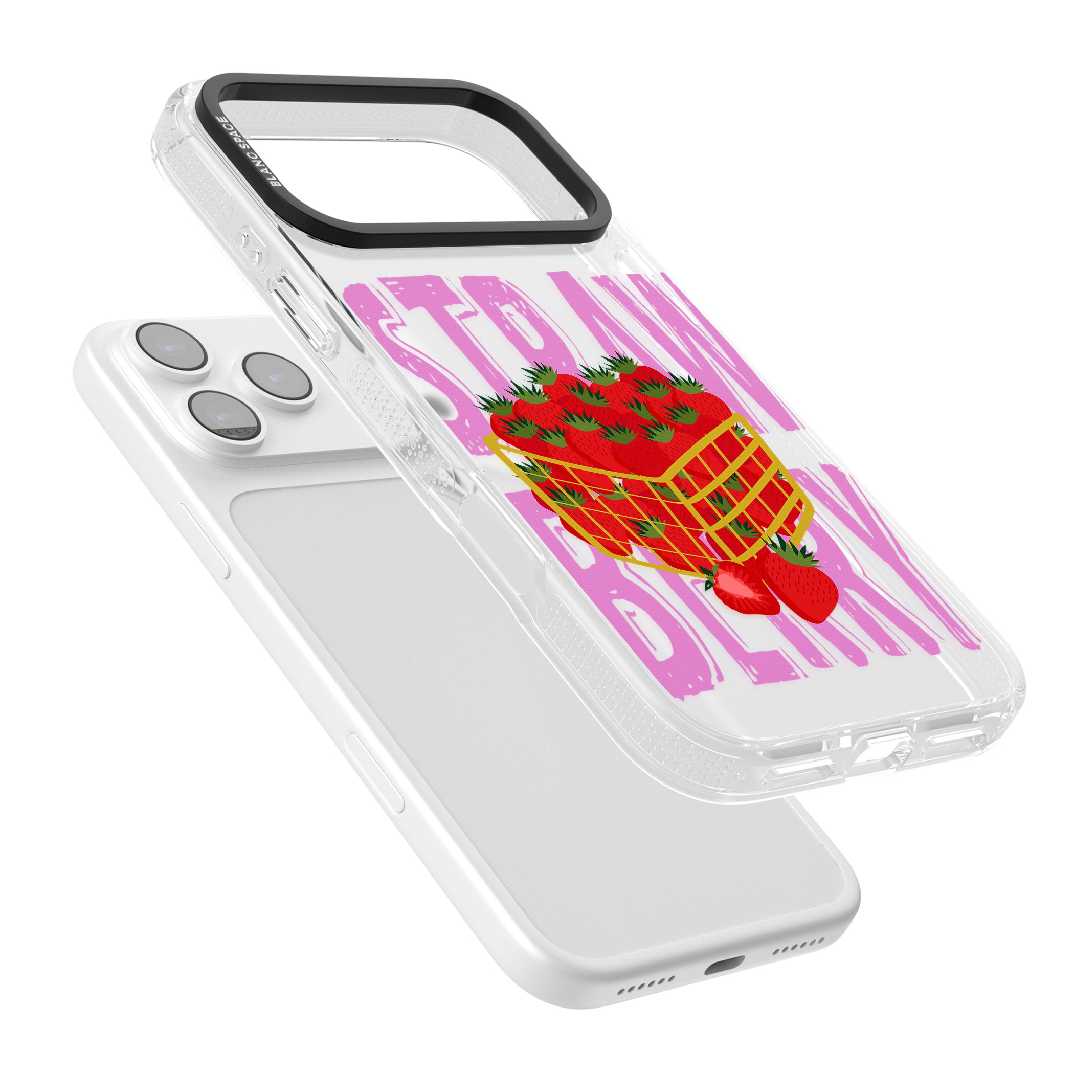 Strawberry Basket iPhone 17 Pro Impact Air Clear Phone Case Colours