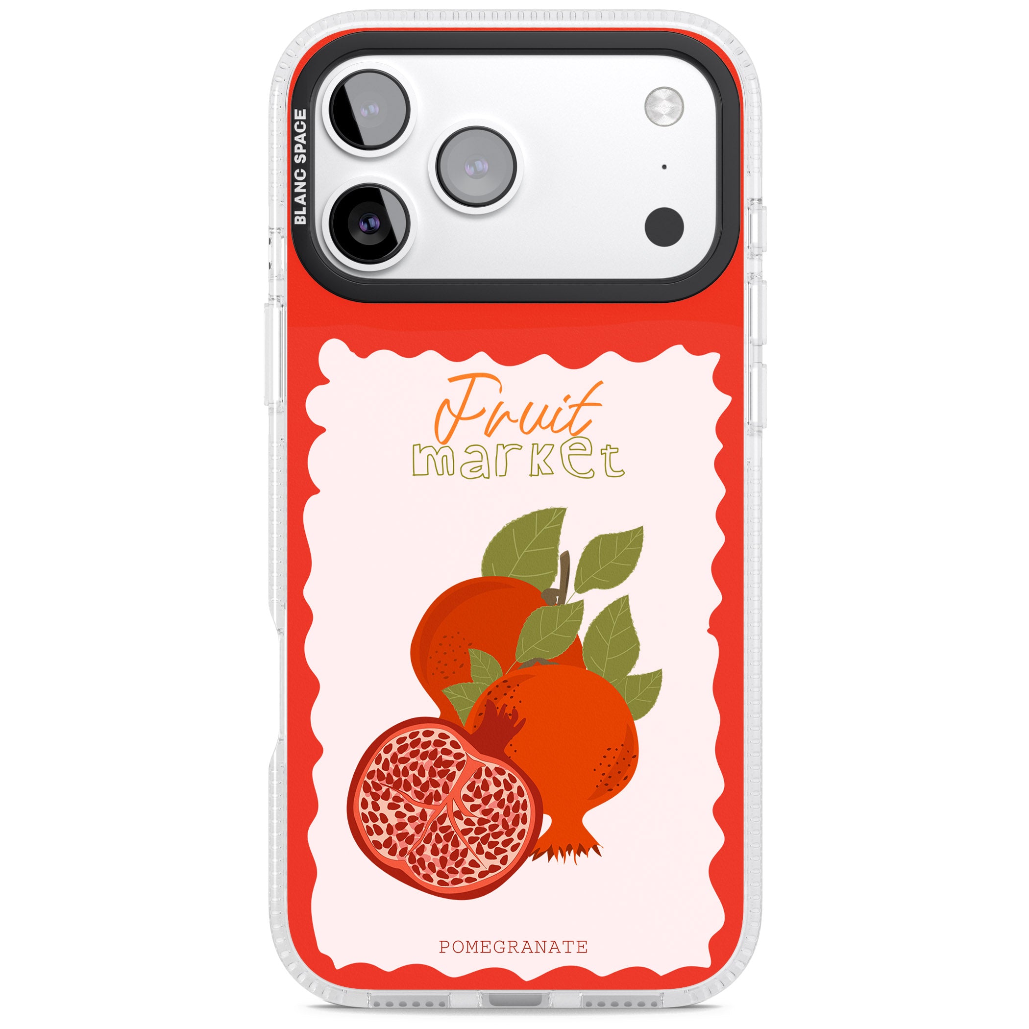 Fruit Market Pomegranate iPhone 17 Pro Max Impact Air Clear Phone Case