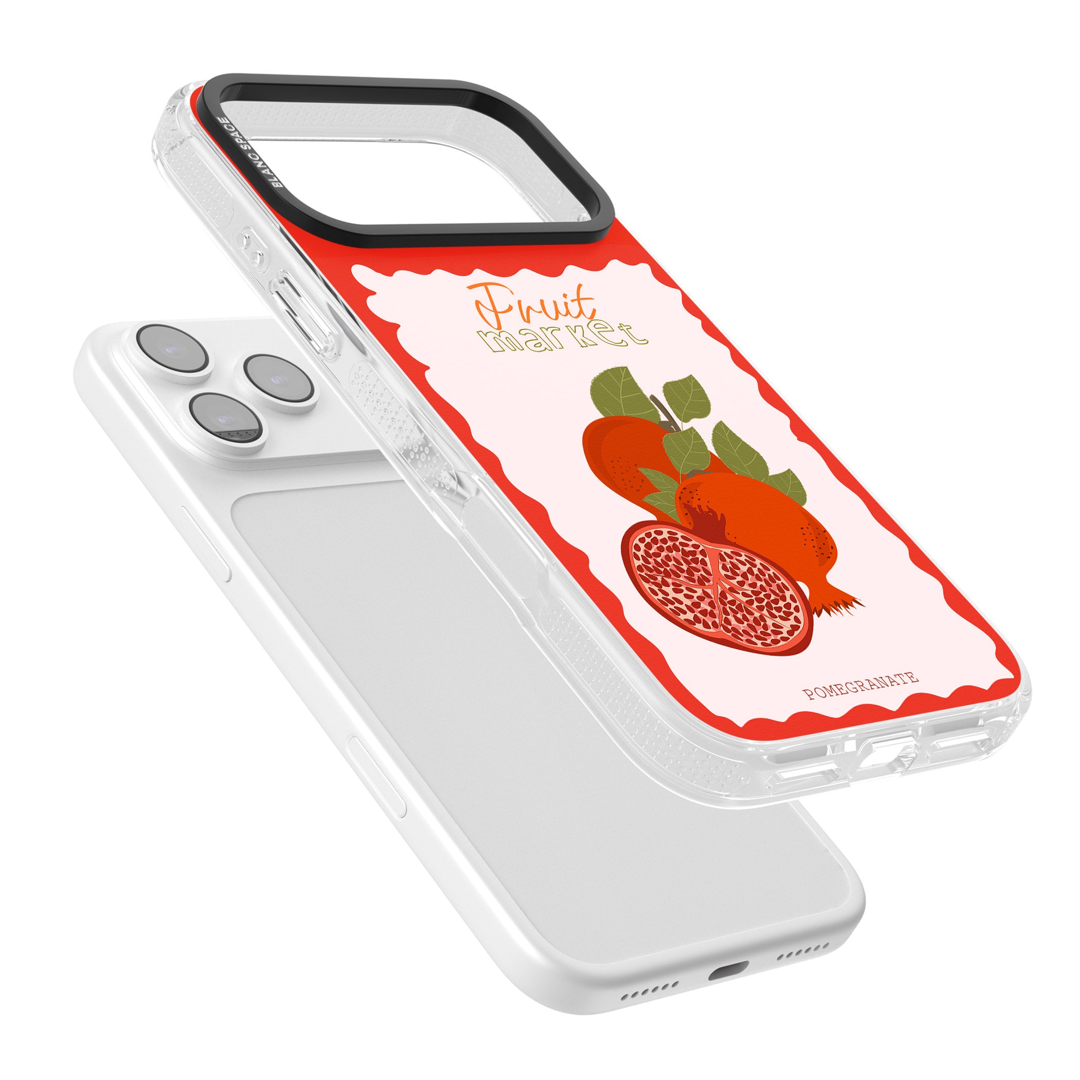 Fruit Market Pomegranate iPhone 17 Pro Max Impact Air Clear Phone Case Colours