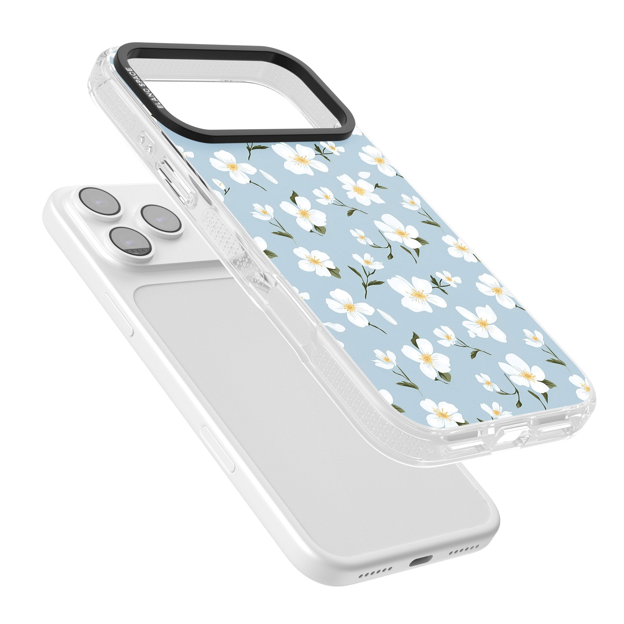 Soft White Blossoms iPhone 17 Pro Max Impact Air Clear Phone Case Colours