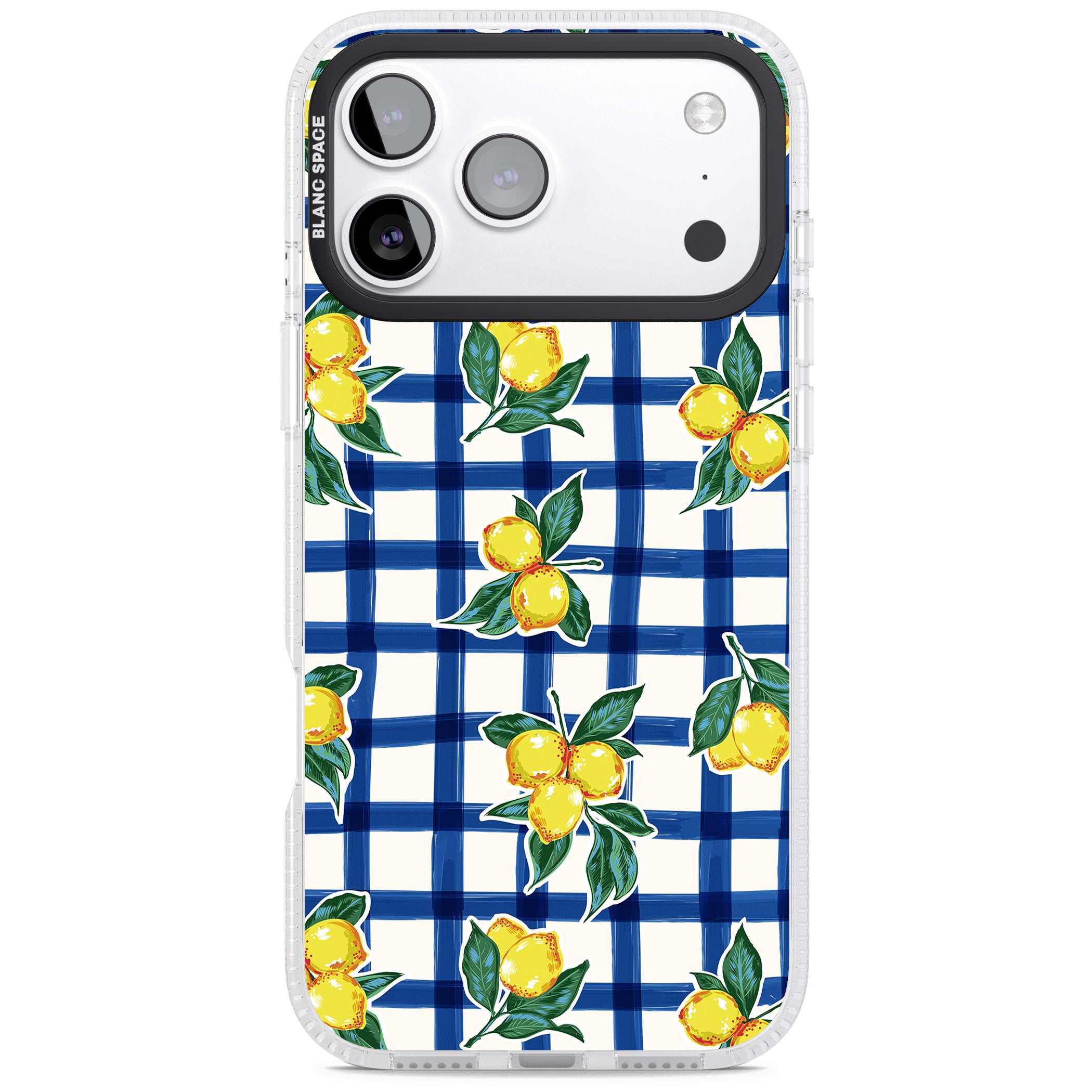 Lemon Gingham iPhone 17 Pro Max Impact Air Clear Phone Case