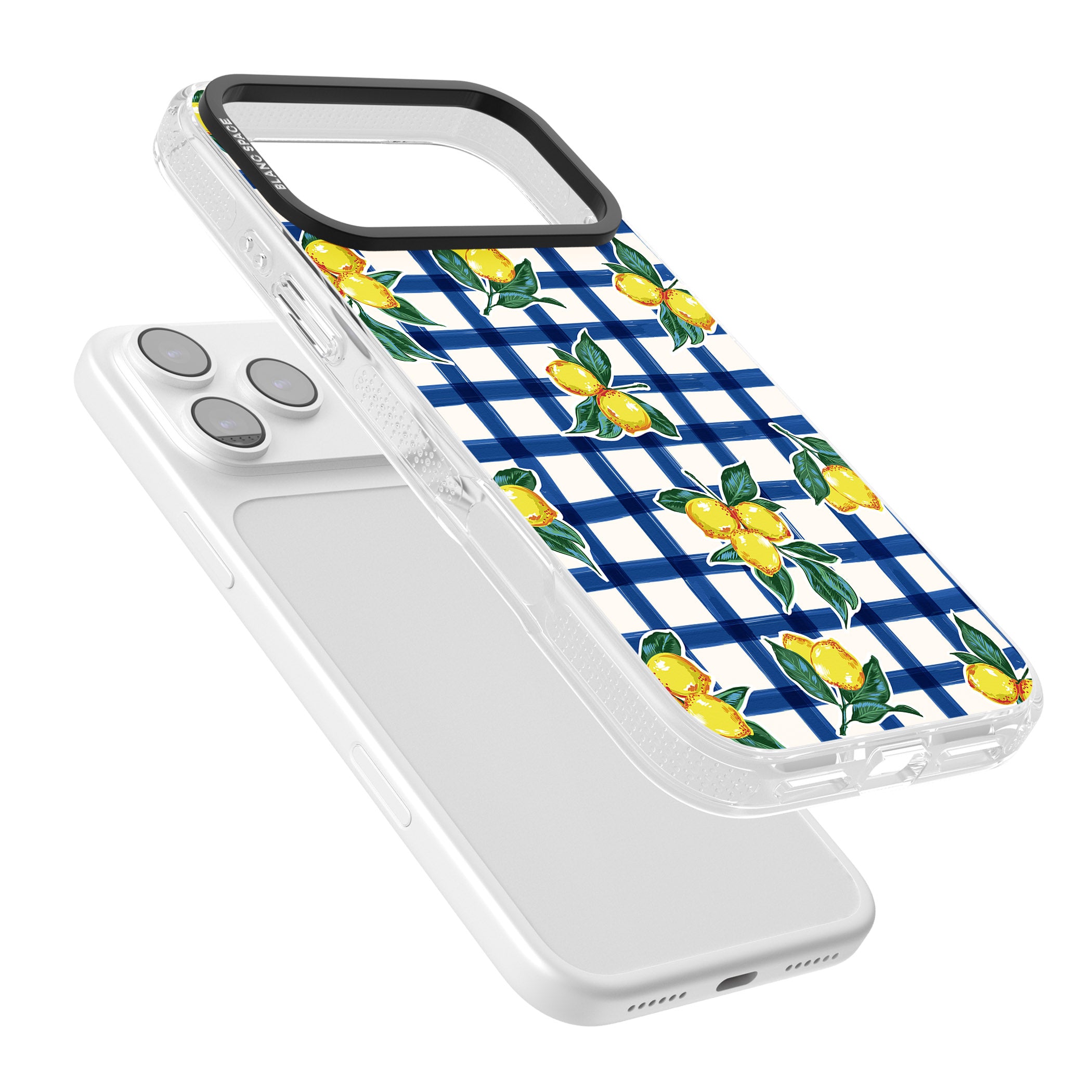 Lemon Gingham iPhone 17 Pro Max Impact Air Clear Phone Case Colours