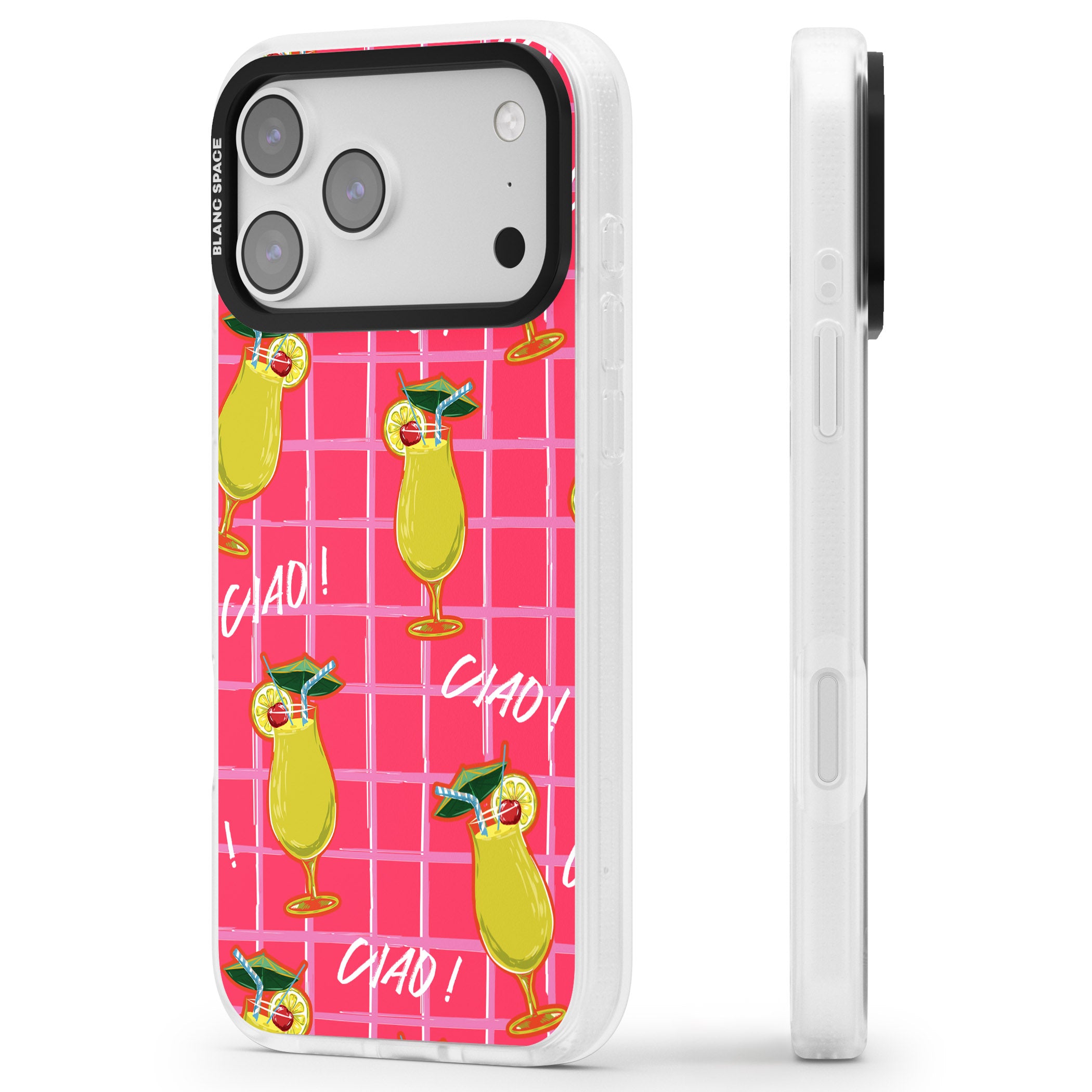 Ciao Lemons iPhone 17 Pro Max Impact Air Clear Phone Case Side Profile