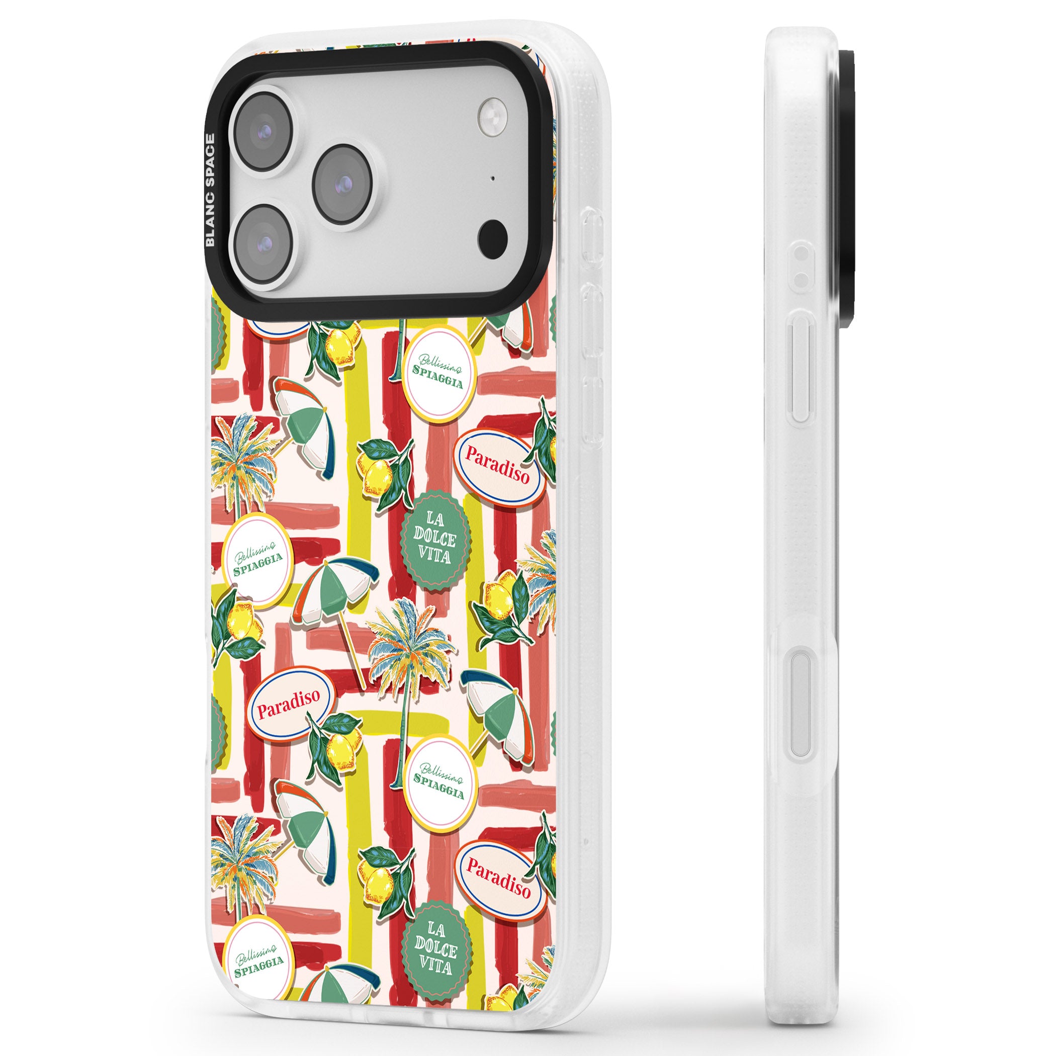 Paradiso Vibes iPhone 17 Pro Max Impact Air Clear Phone Case Side Profile