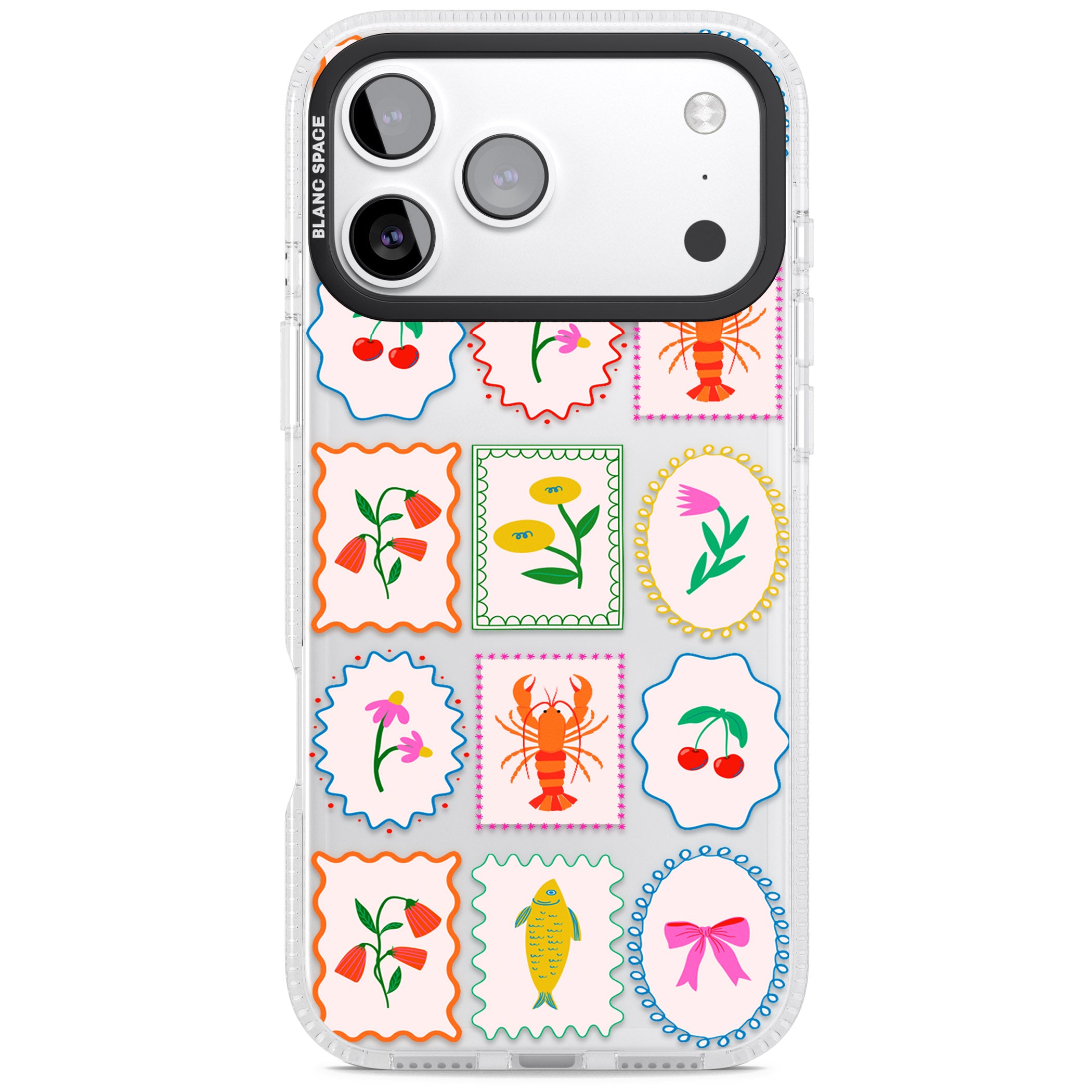 Floral Seafood Stamps iPhone 17 Pro Max Impact Air Clear Phone Case