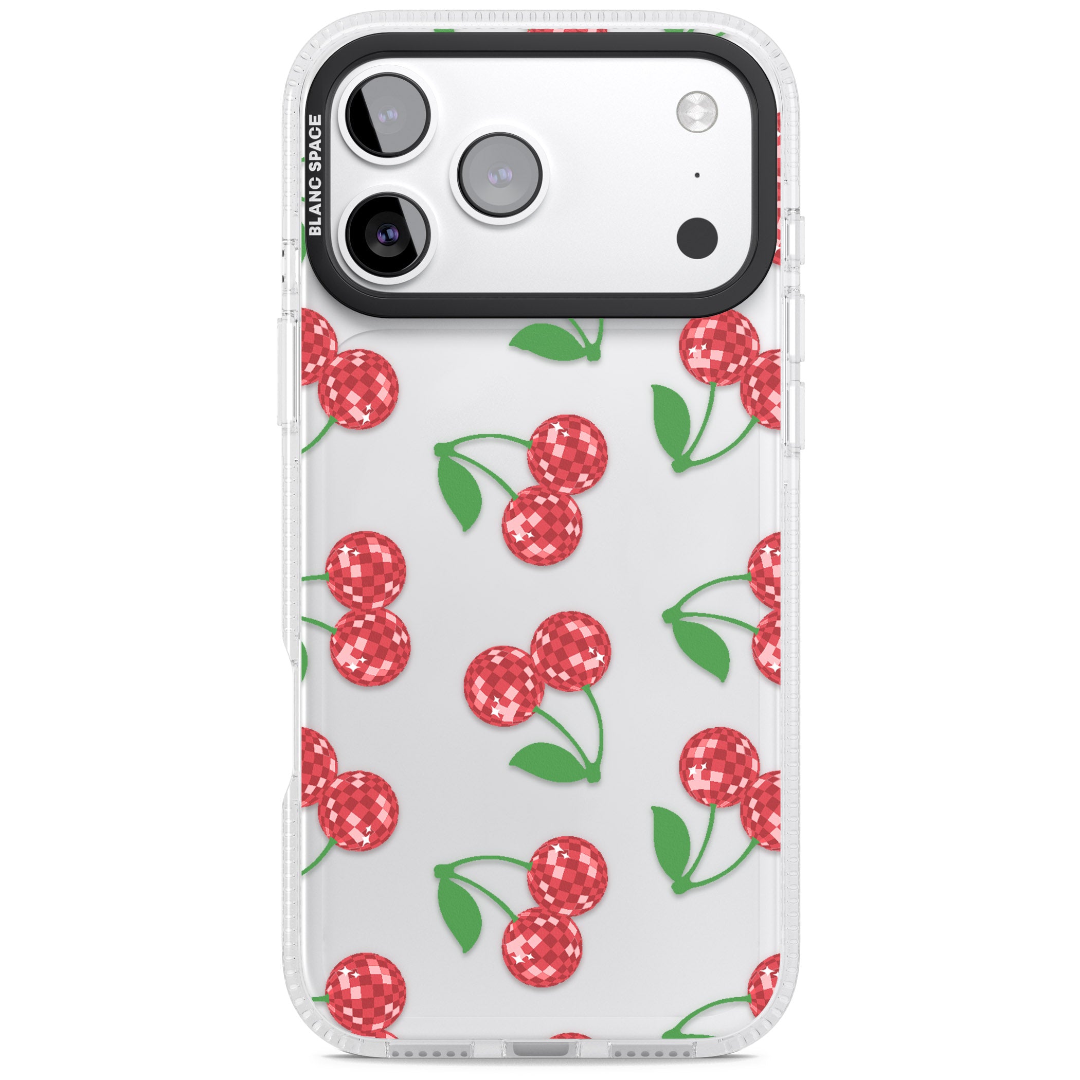 Disco Cherry Pattern iPhone 17 Pro Max Impact Air Clear Phone Case
