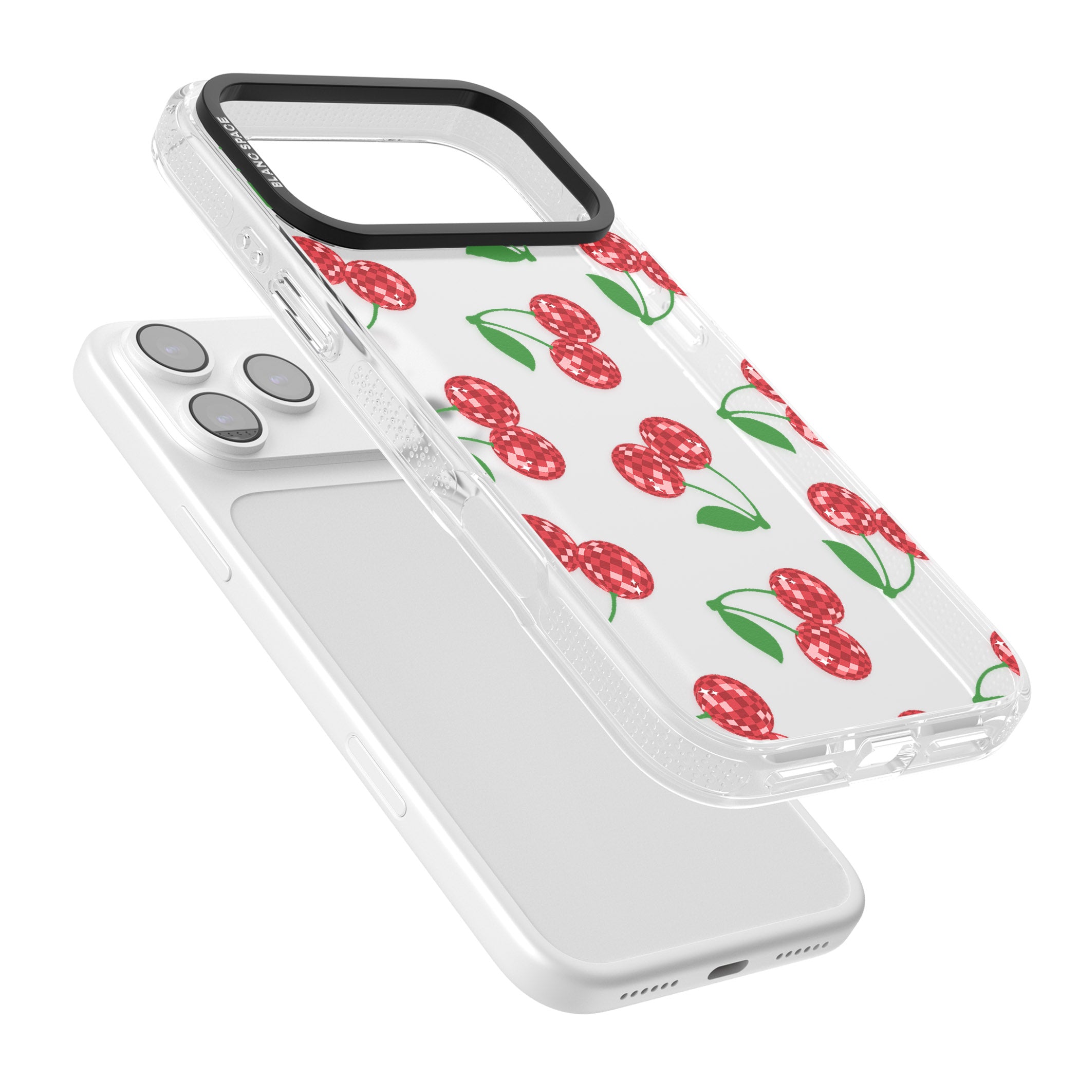 Disco Cherry Pattern iPhone 17 Pro Max Impact Air Clear Phone Case Colours