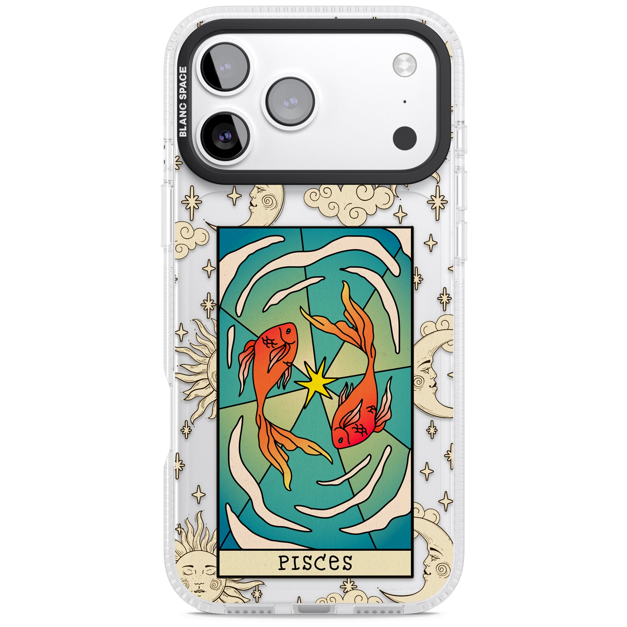 Celestial Zodiac Pisces iPhone 17 Pro Max Impact Air Clear Phone Case