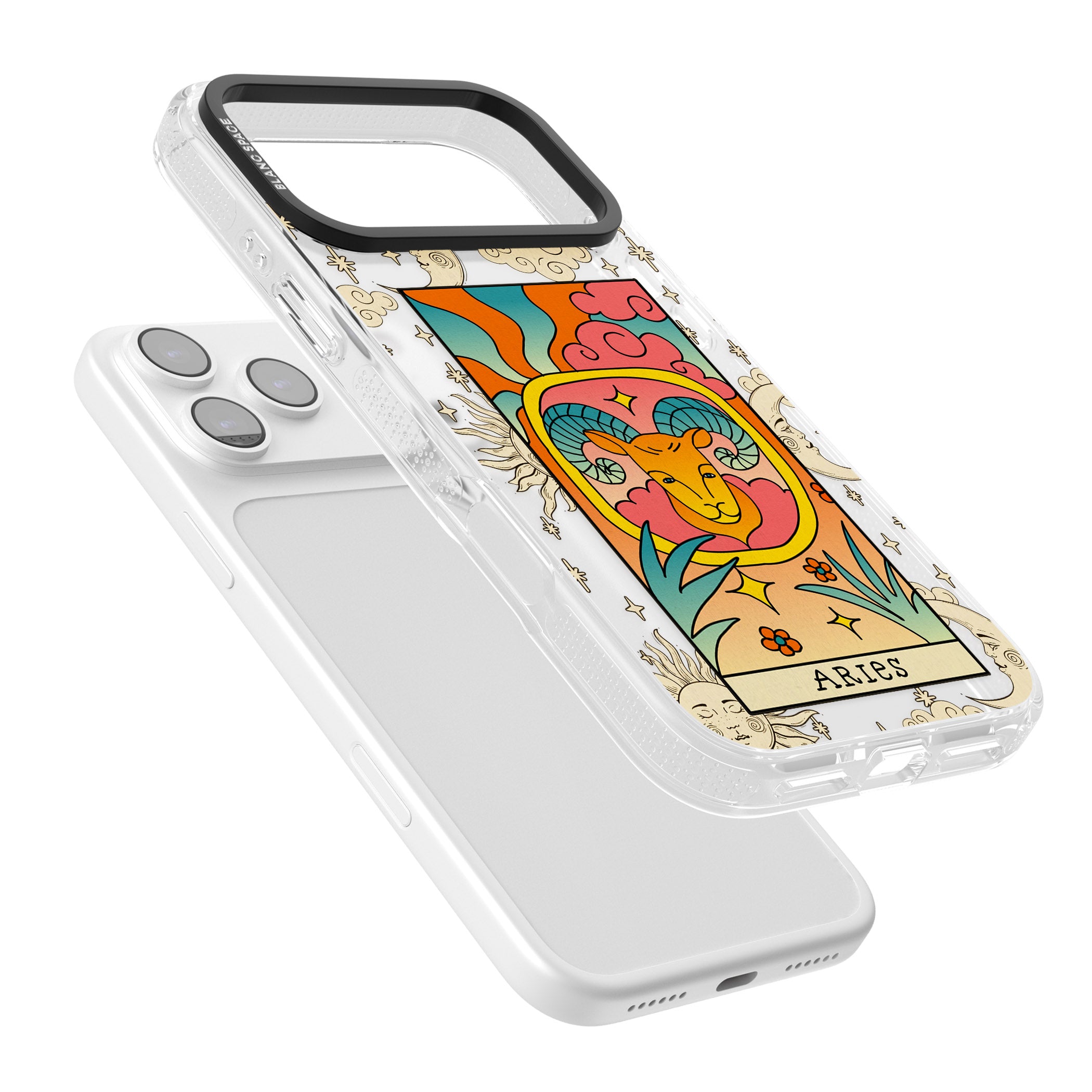 Celestial Zodiac Aries iPhone 17 Pro Max Impact Air Clear Phone Case Colours