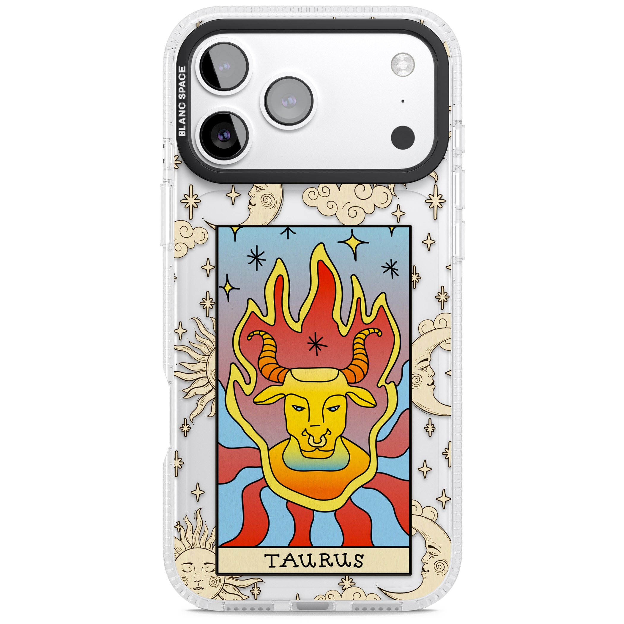 Celestial Zodiac Taurus iPhone 17 Pro Max Impact Air Clear Phone Case