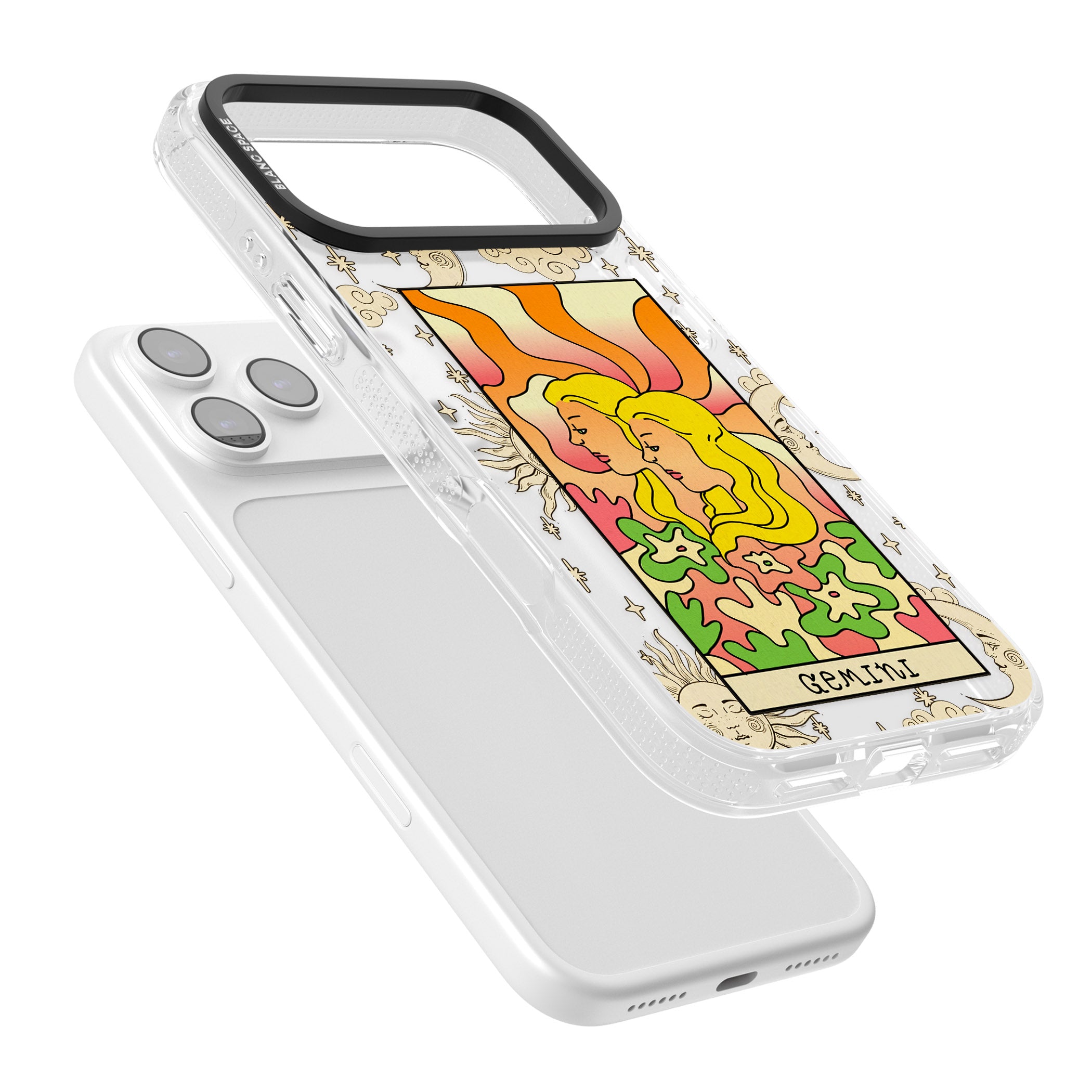 Celestial Zodiac Gemini iPhone 17 Pro Max Impact Air Clear Phone Case Colours