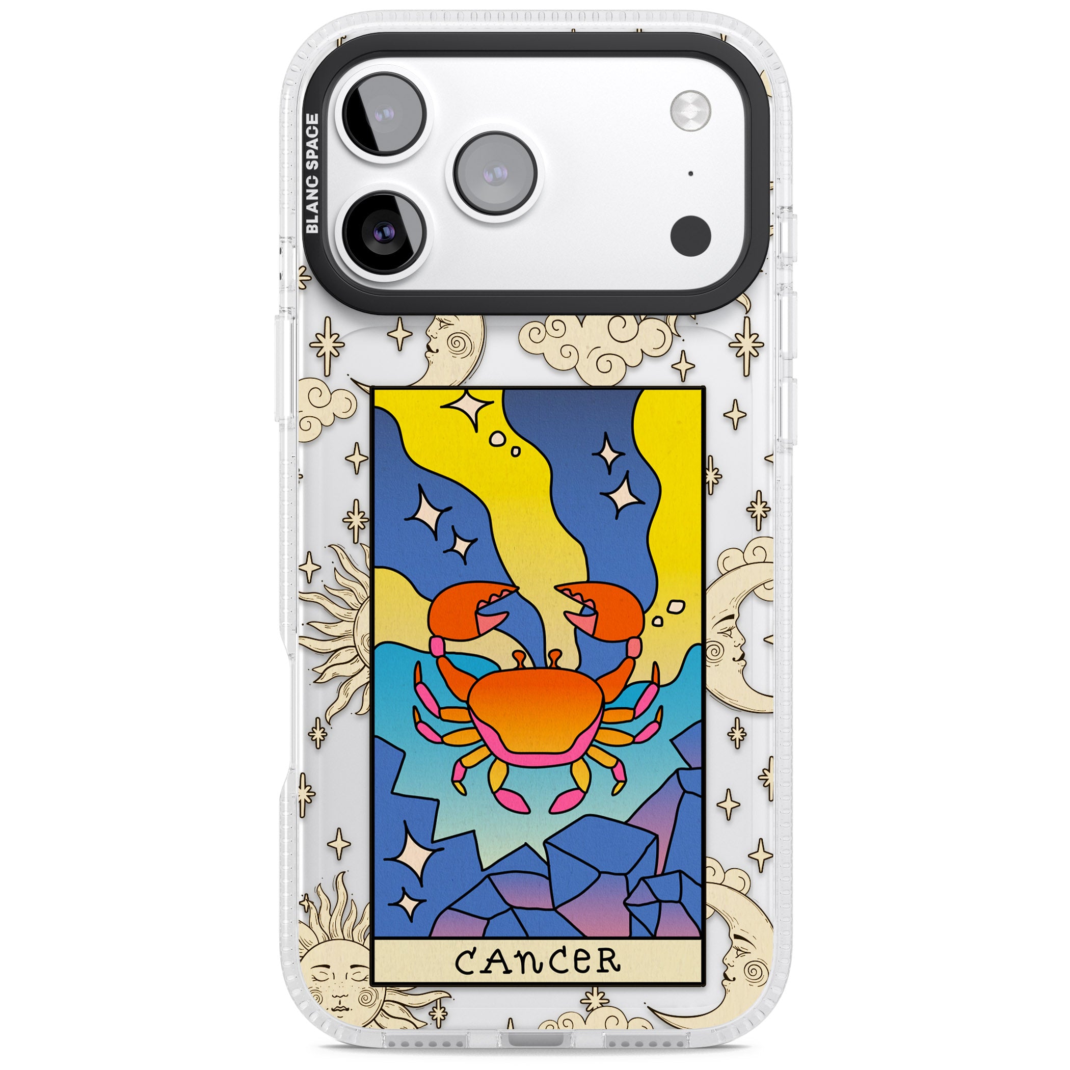 Celestial Zodiac Cancer iPhone 17 Pro Max Impact Air Clear Phone Case