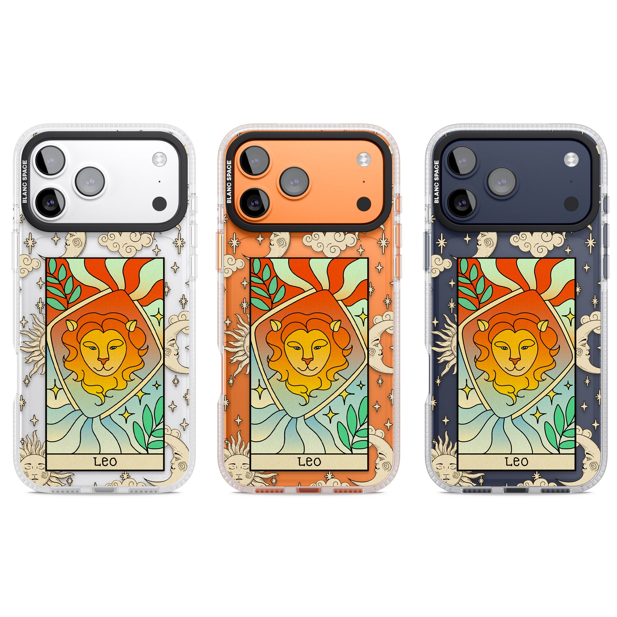 Celestial Zodiac Leo iPhone 17 Pro Impact Air Clear Phone Case APT Impact Protection