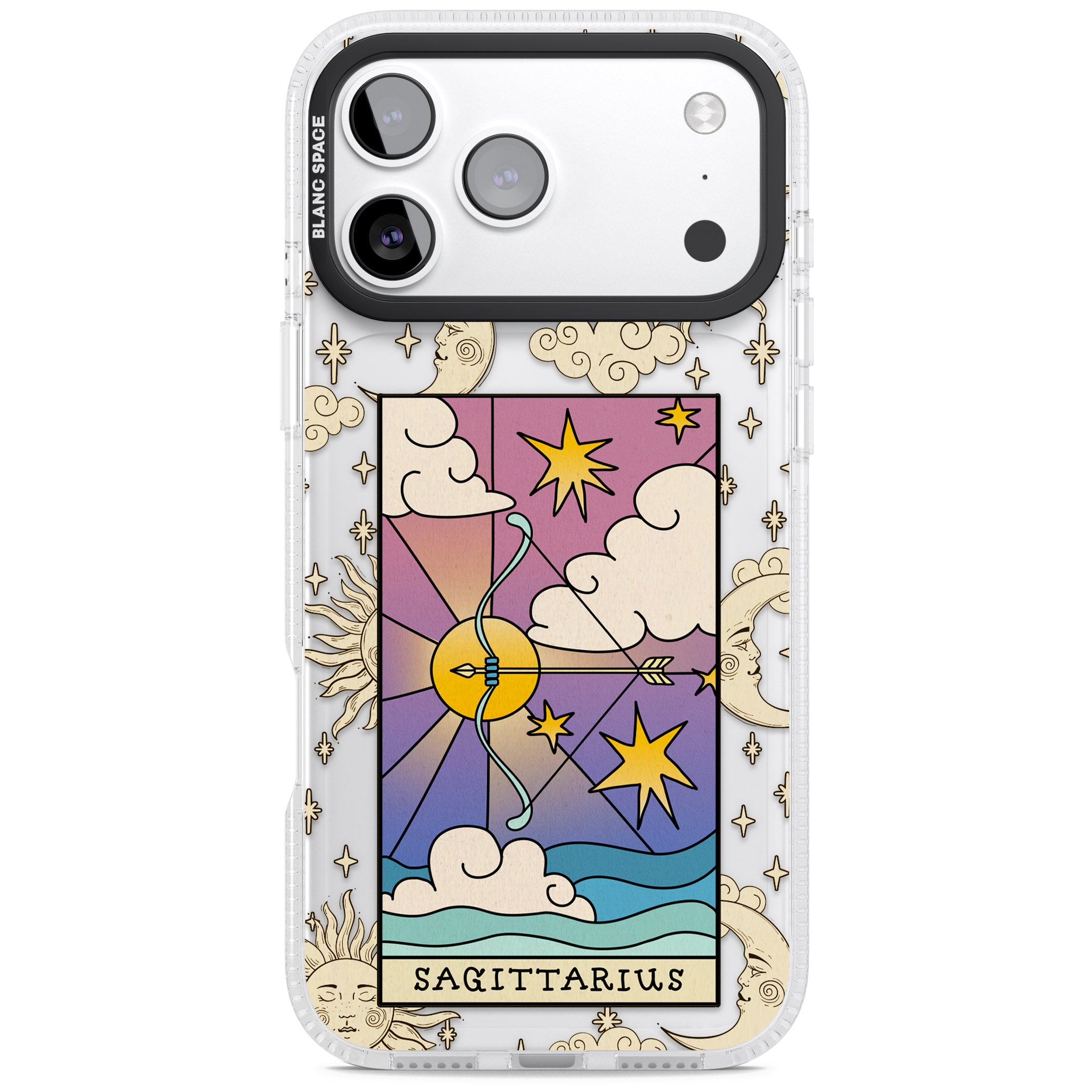 Celestial Zodiac Sagittarius iPhone 17 Pro Max Impact Air Clear Phone Case