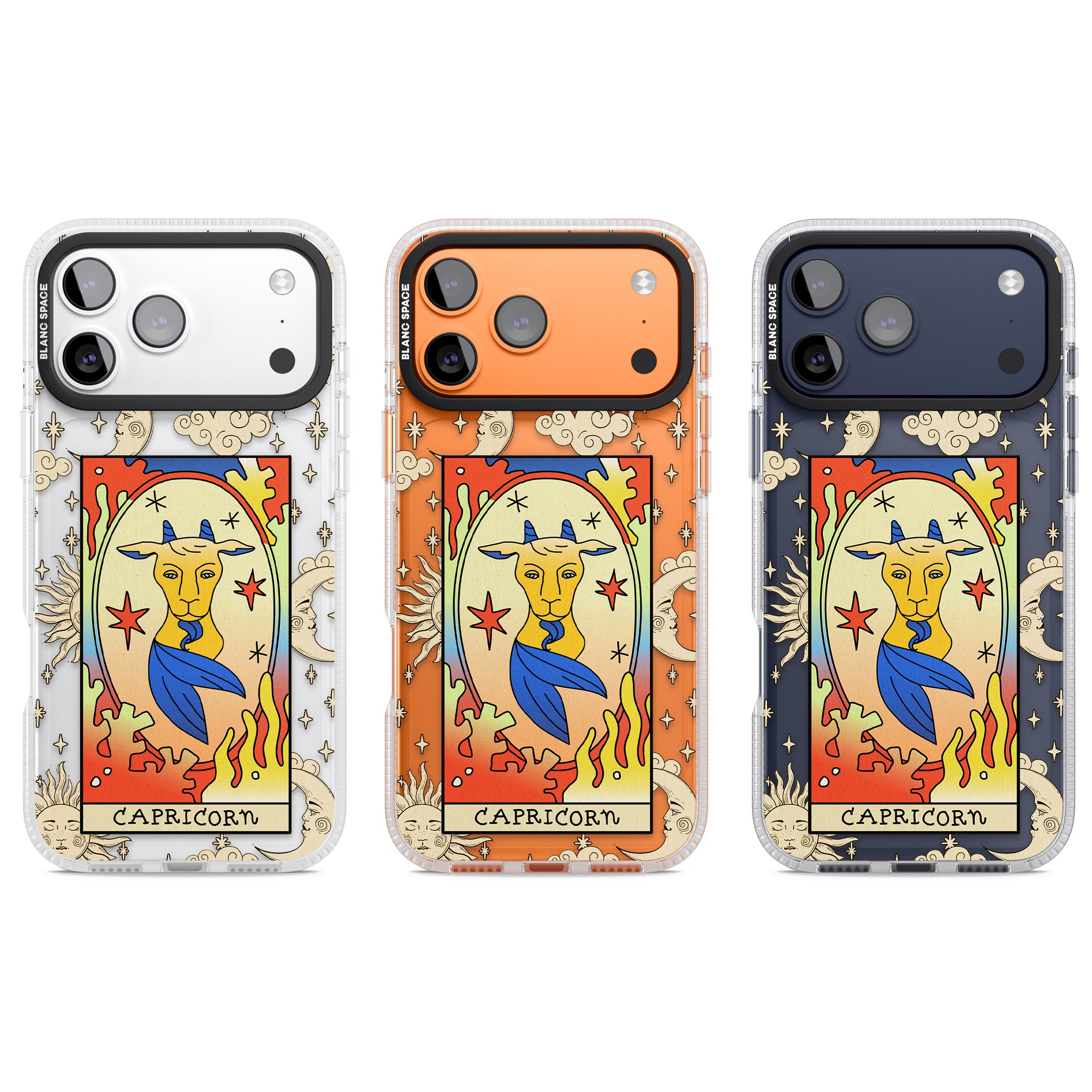 Celestial Zodiac Capricorn iPhone 17 Pro Impact Air Clear Phone Case APT Impact Protection