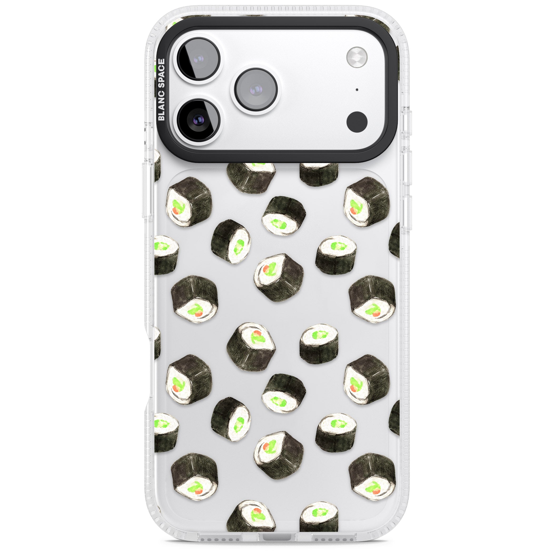 Sushi Pattern iPhone 17 Pro Max Impact Air Clear Phone Case