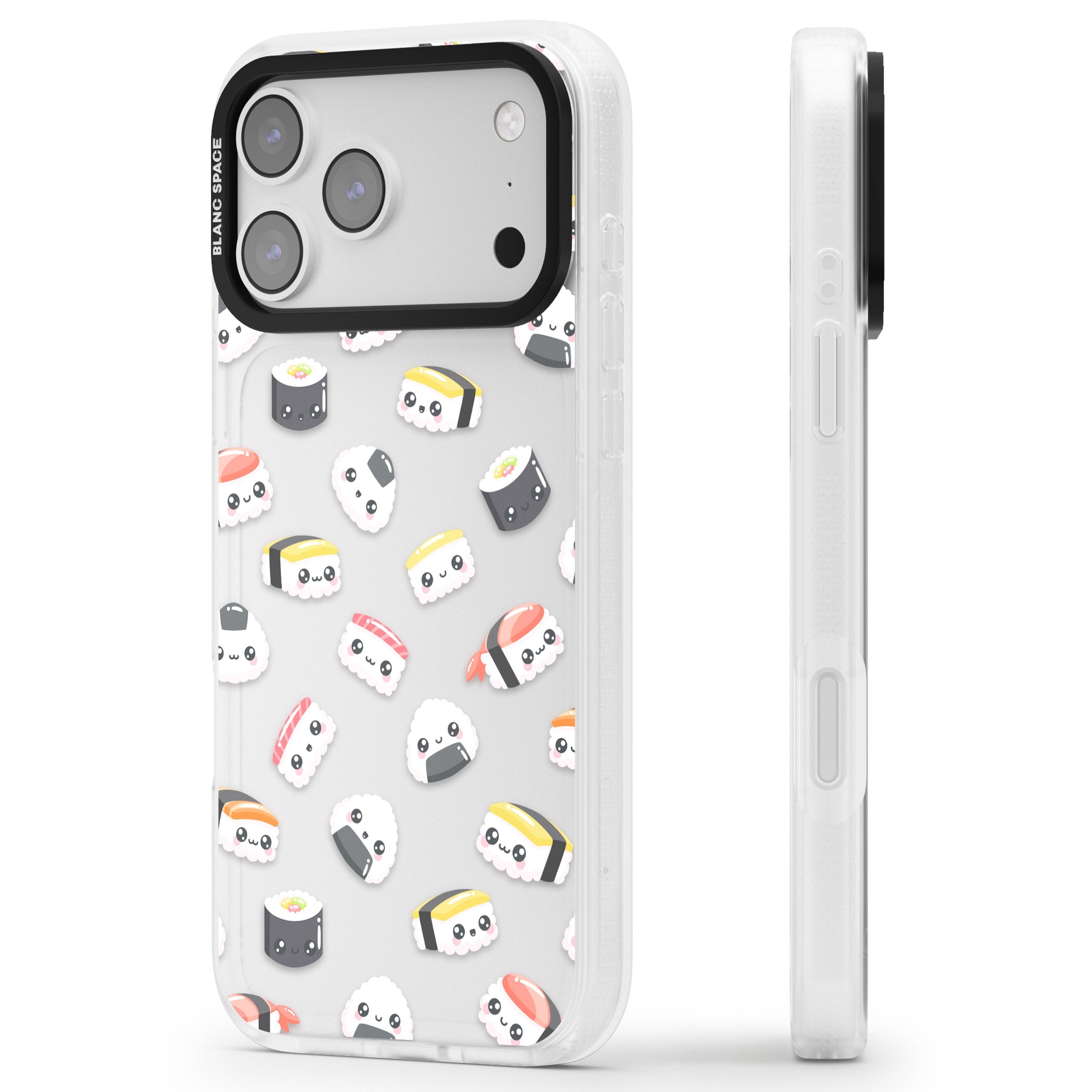 Kawaii Sushi iPhone 17 Pro Max Impact Air Clear Phone Case Side Profile