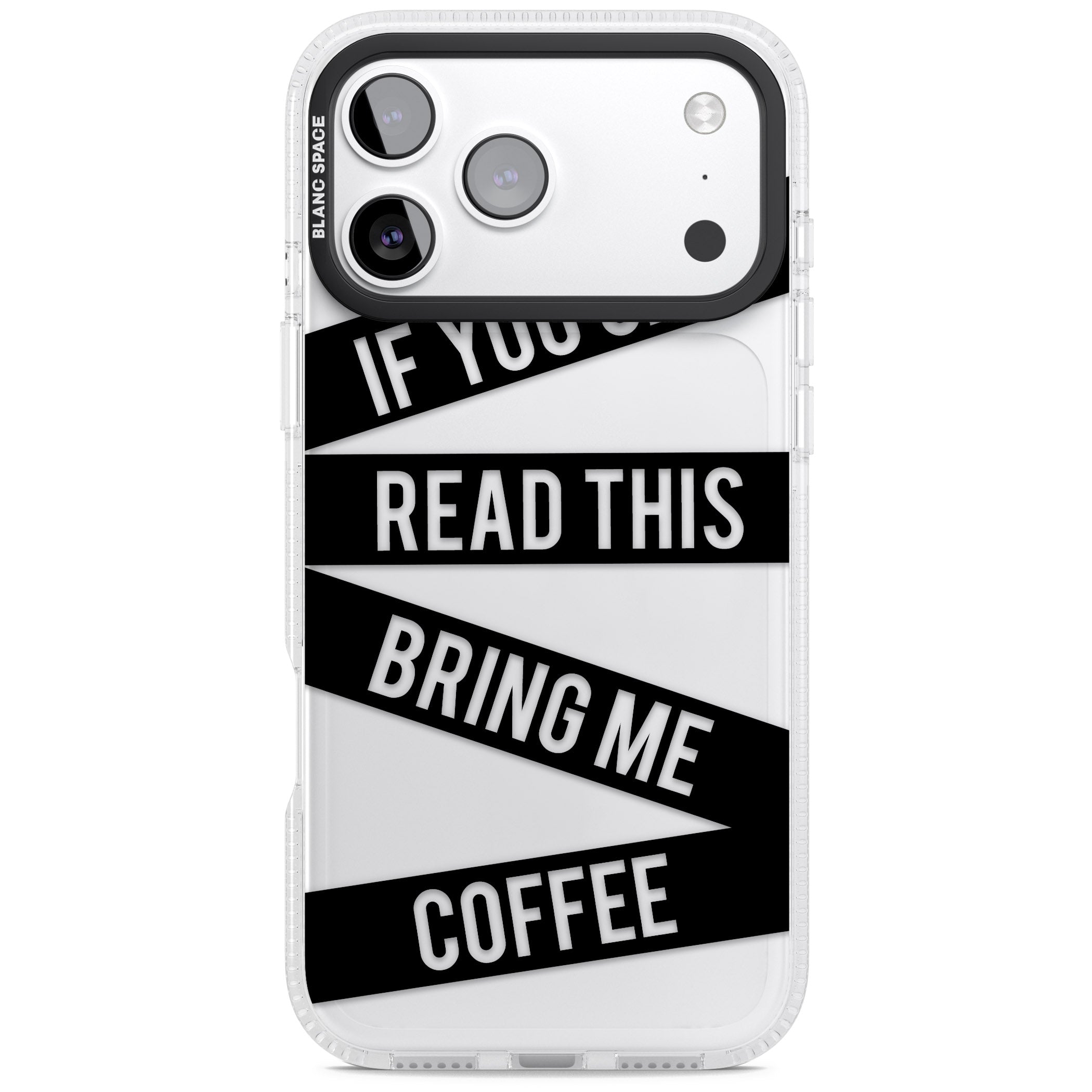 Bring Me Coffee iPhone 17 Pro Max Impact Air Clear Phone Case