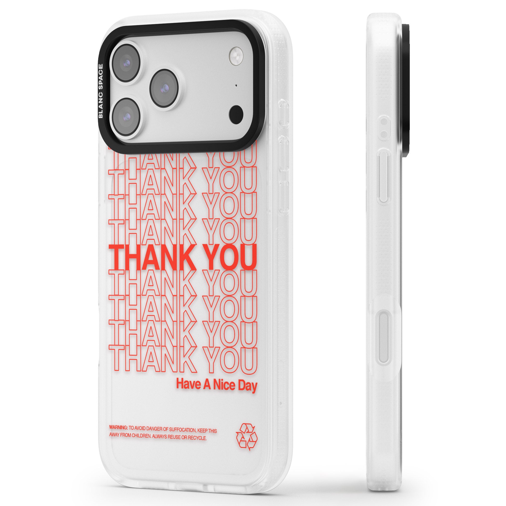 Thank You Have A Nice Day iPhone 17 Pro Max Impact Air Clear Phone Case Side Profile