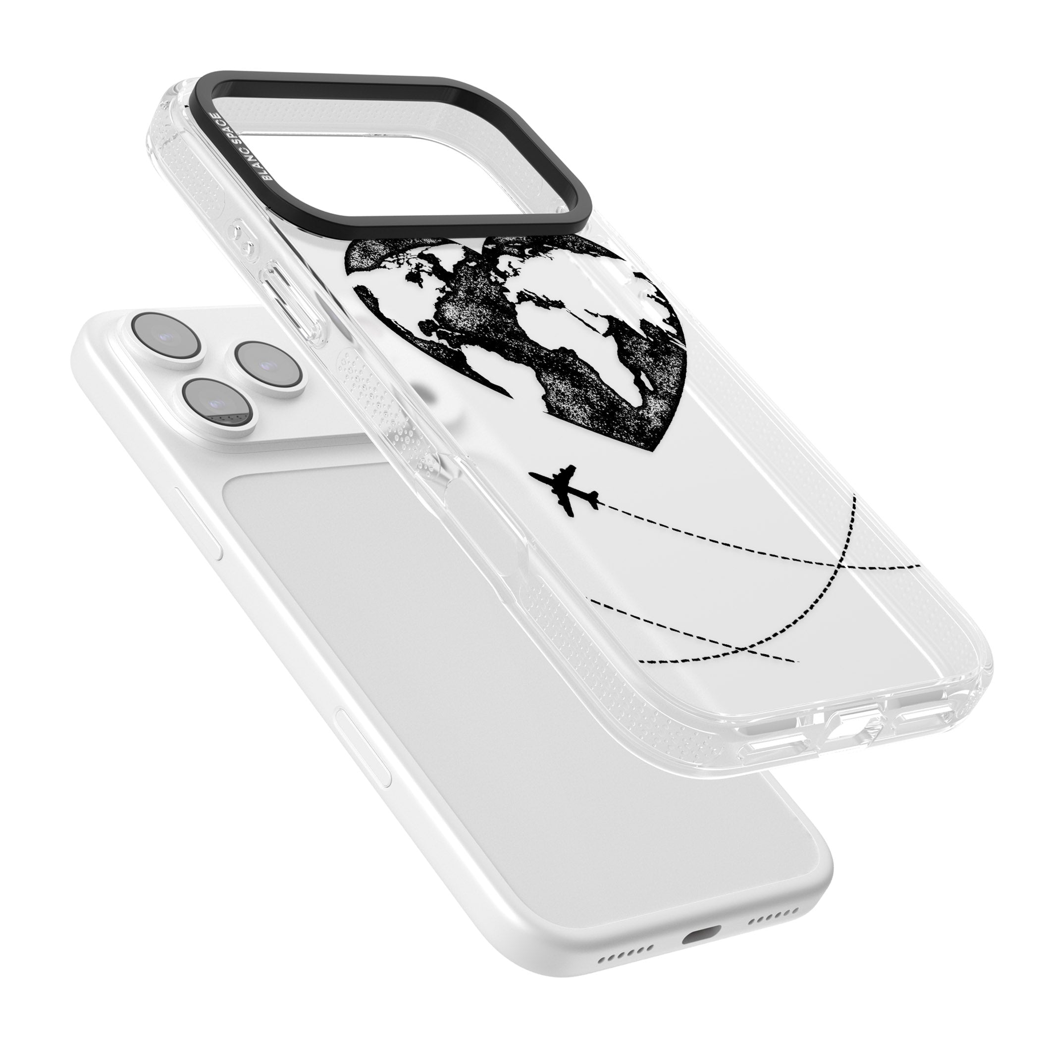 Globe Heart iPhone 17 Pro Max Impact Air Clear Phone Case Colours