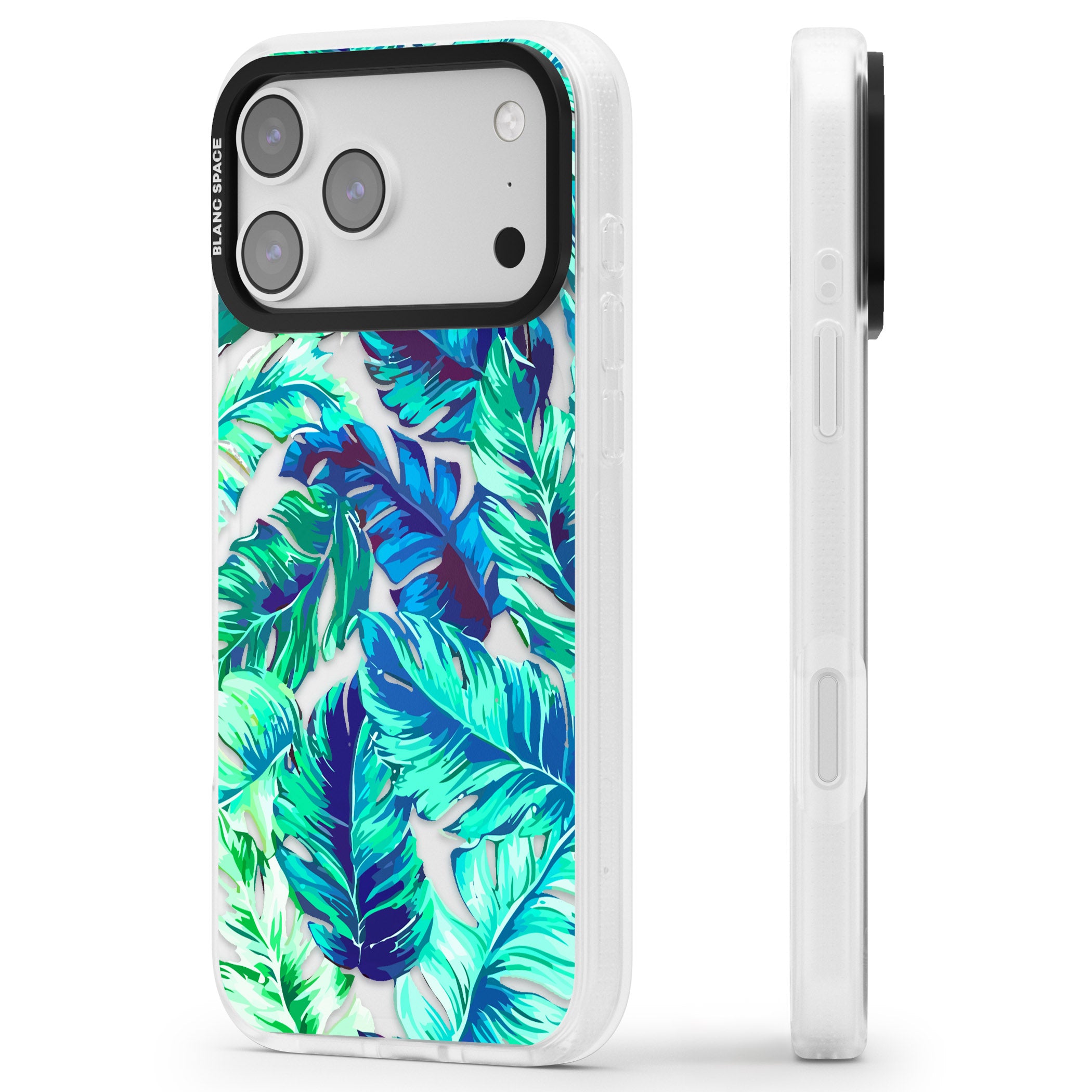 Tropical Palms iPhone 17 Pro Max Impact Air Clear Phone Case Side Profile