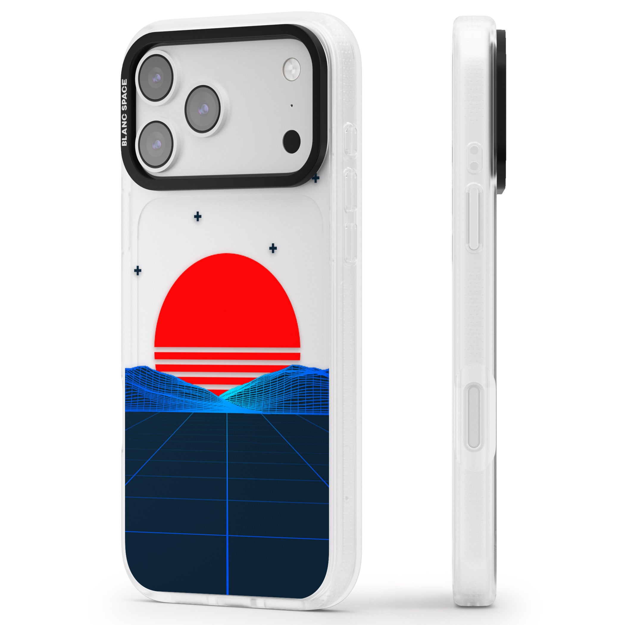 Japanese Sunset Vaporwave iPhone 17 Pro Max Impact Air Clear Phone Case Side Profile