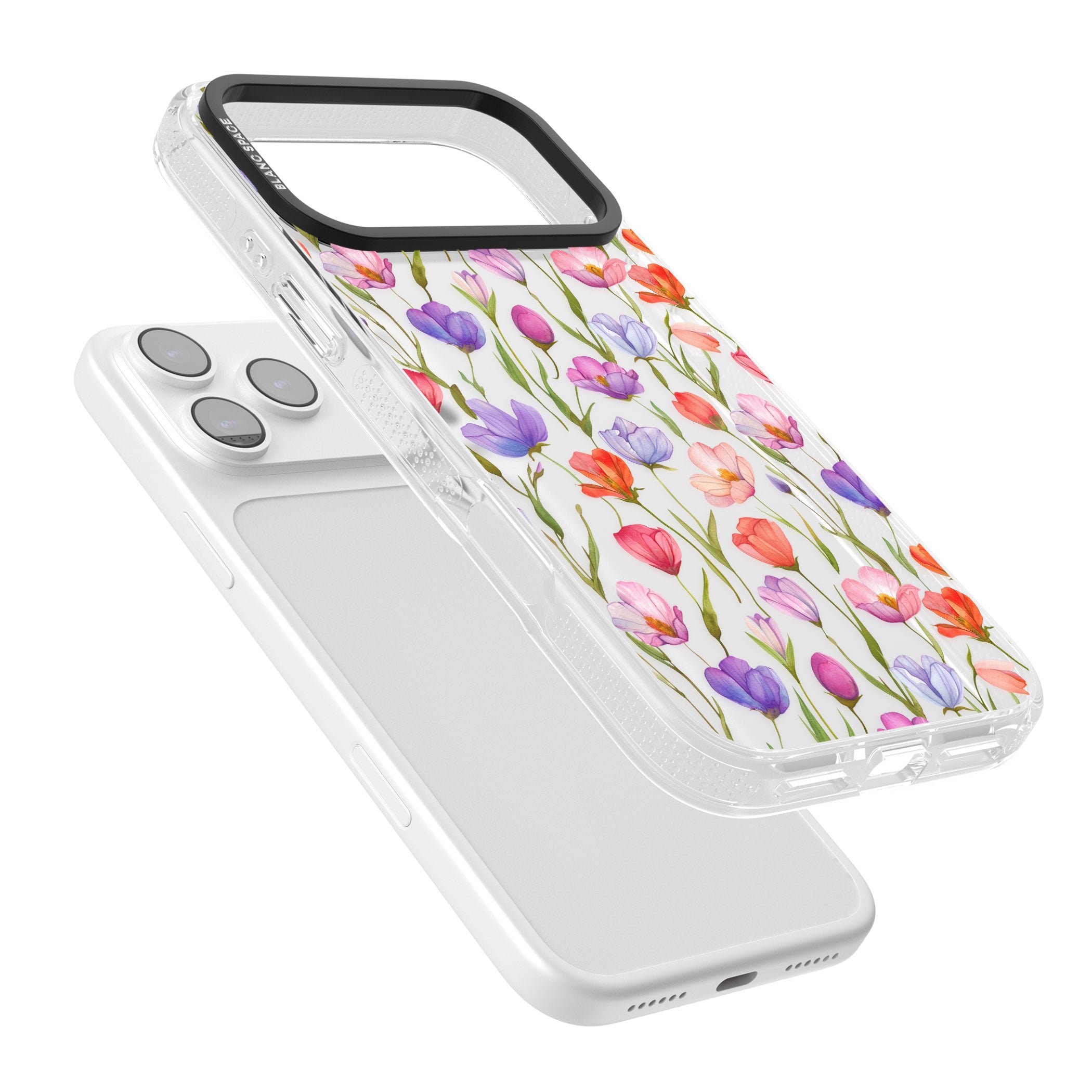 Red, Pink & Purple Flowers iPhone 17 Pro Max Impact Air Clear Phone Case Colours