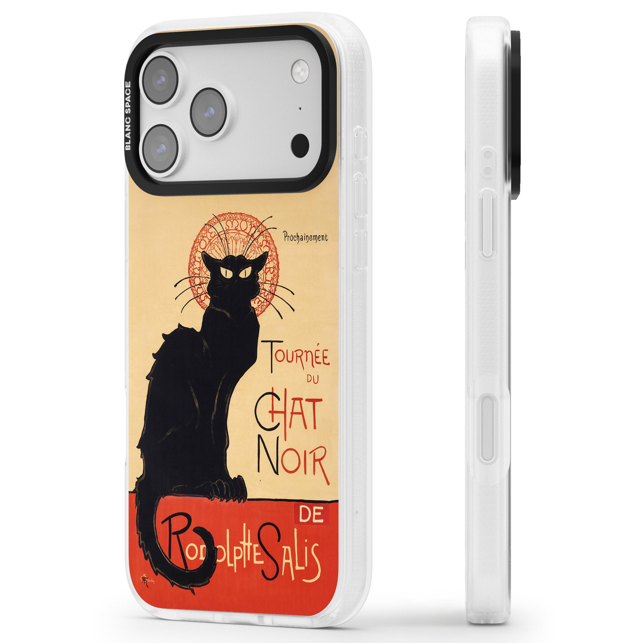 Tournee Du Chat Noir Poster iPhone 17 Pro Max Impact Air Clear Phone Case Side Profile