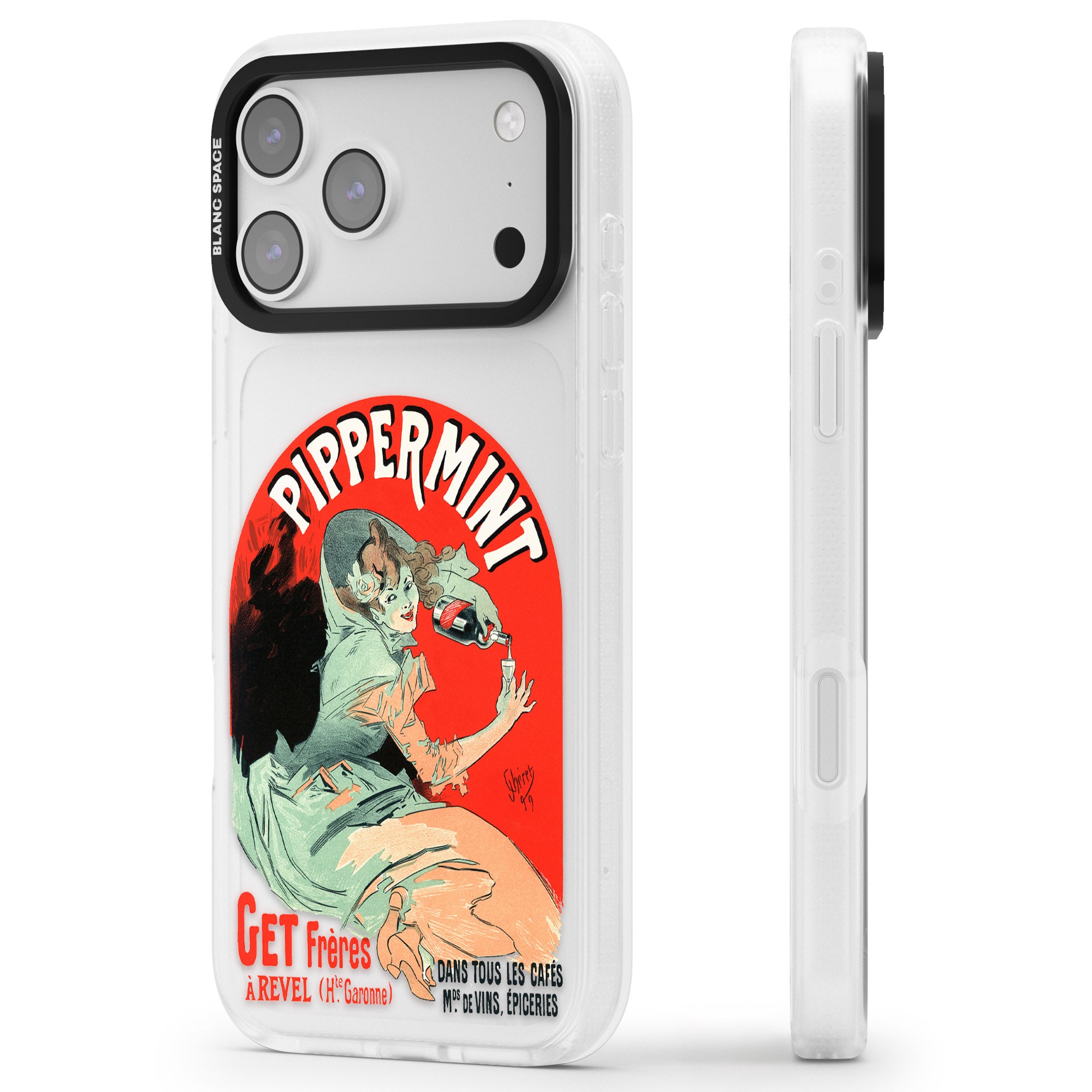 Pippermint Poster iPhone 17 Pro Max Impact Air Clear Phone Case Side Profile