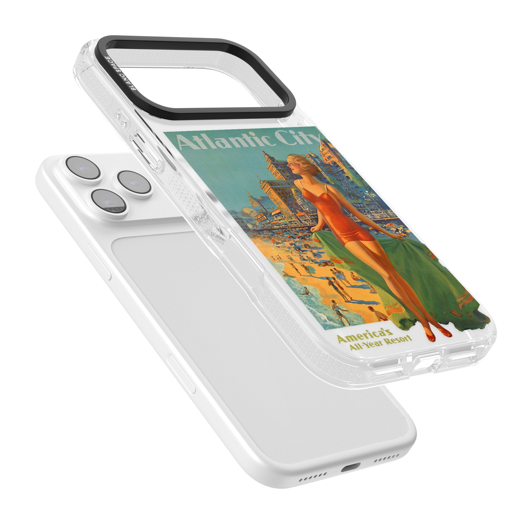 Atlantic City Vacation Poster iPhone 17 Pro Max Impact Air Clear Phone Case Colours