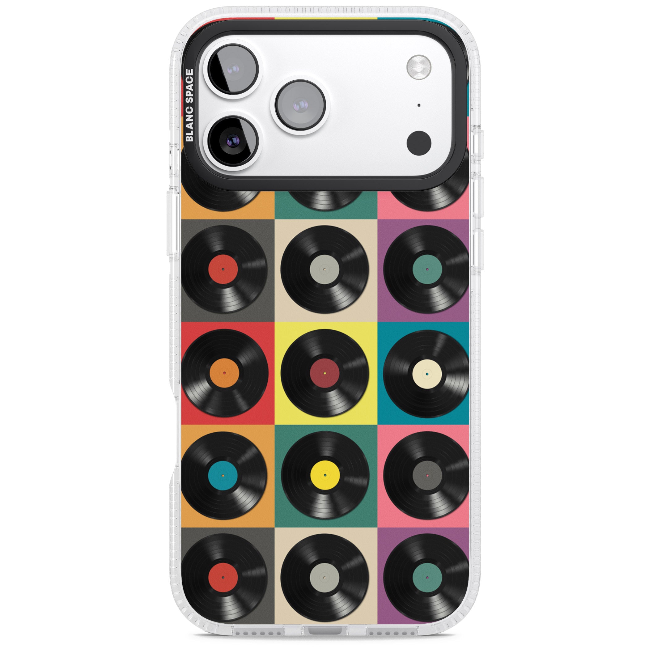 Vinyl Record Pattern iPhone 17 Pro Max Impact Air Clear Phone Case