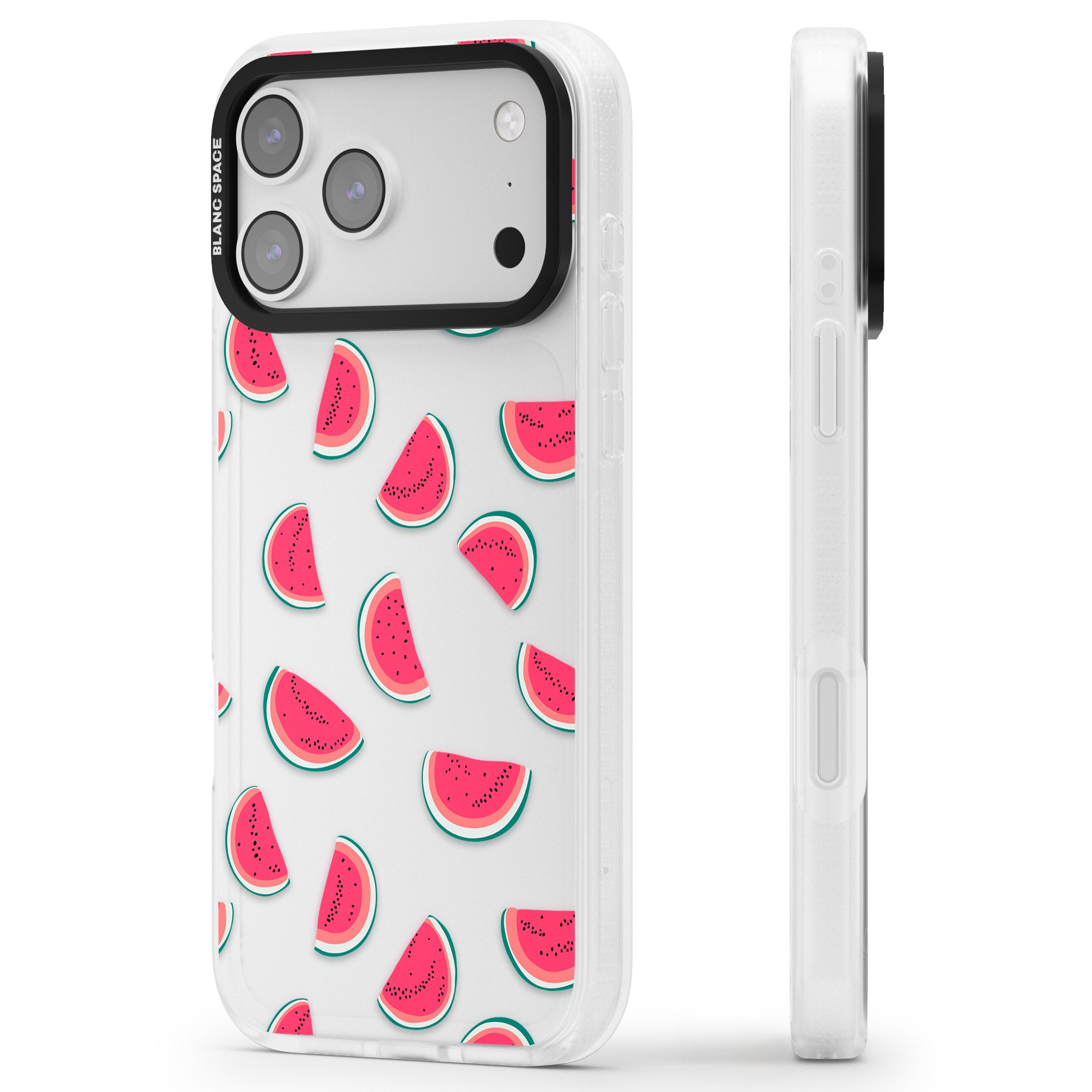 Watermelon Slices iPhone 17 Pro Max Impact Air Clear Phone Case Side Profile