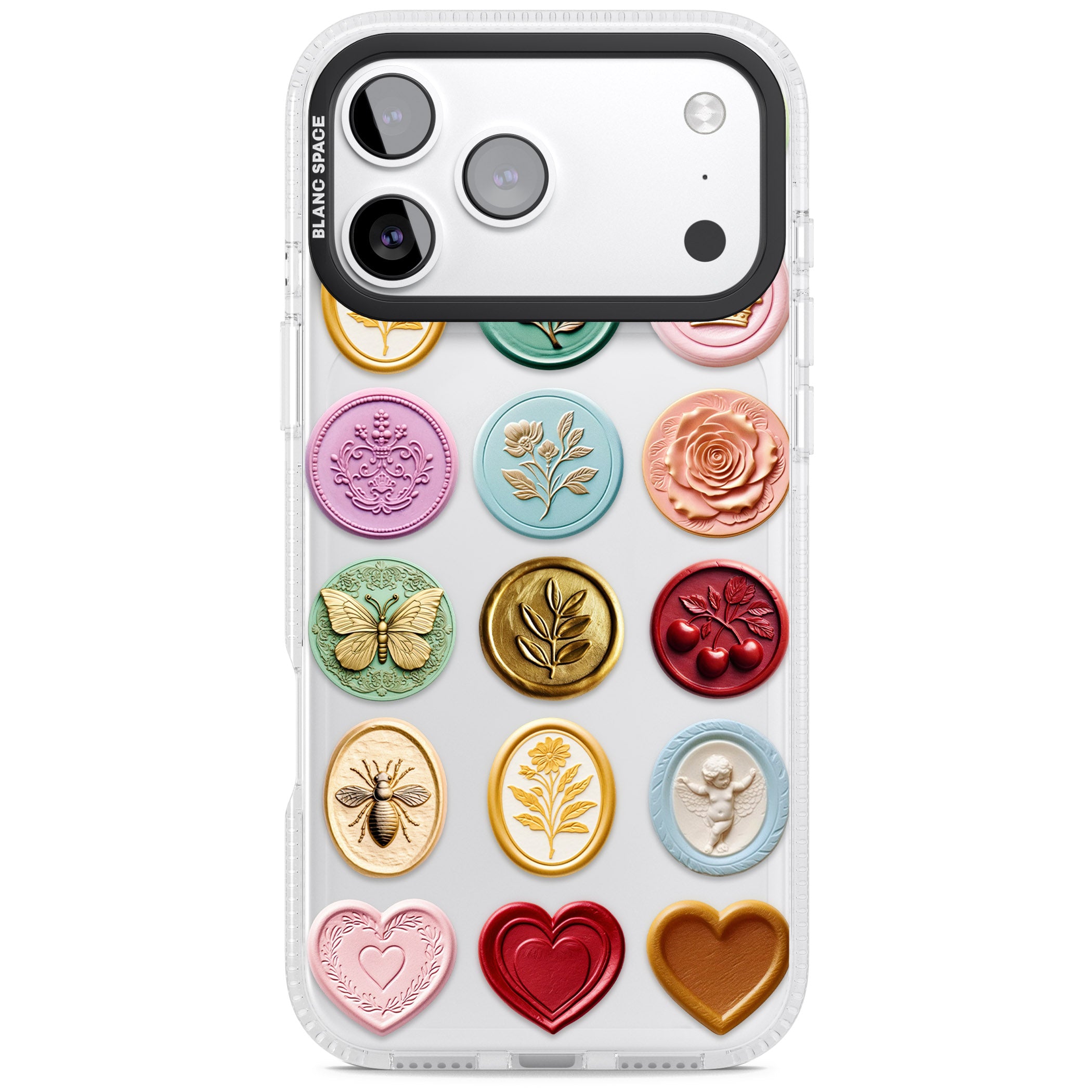 Vintage Wax Seal Pattern iPhone 17 Pro Max Impact Air Clear Phone Case
